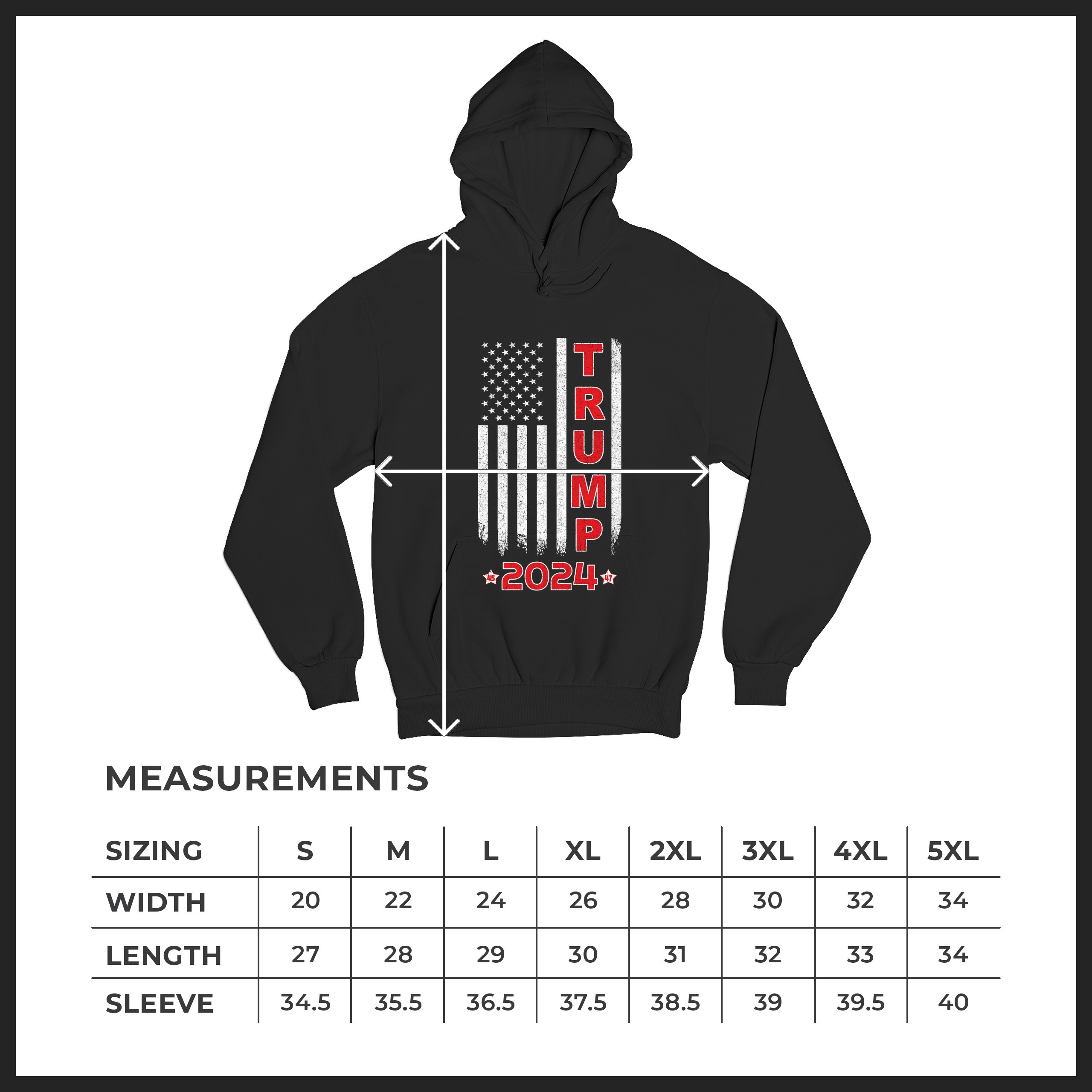 Donald Trump American Flag 2024 45 47 Sweatshirt America First MAGA Hoodie - Picture 8 of 57