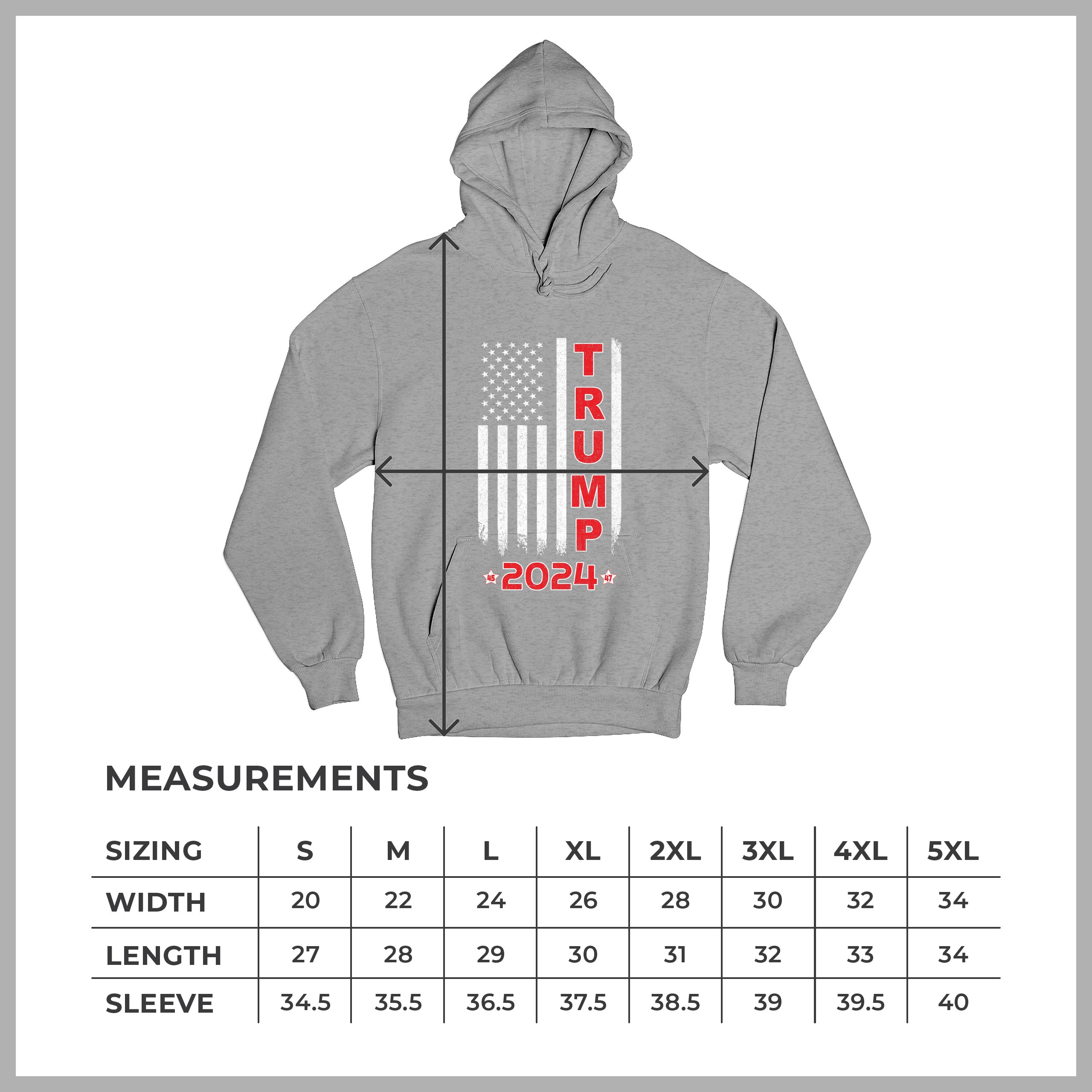 Donald Trump American Flag 2024 45 47 Sweatshirt America First MAGA Hoodie - Picture 15 of 57