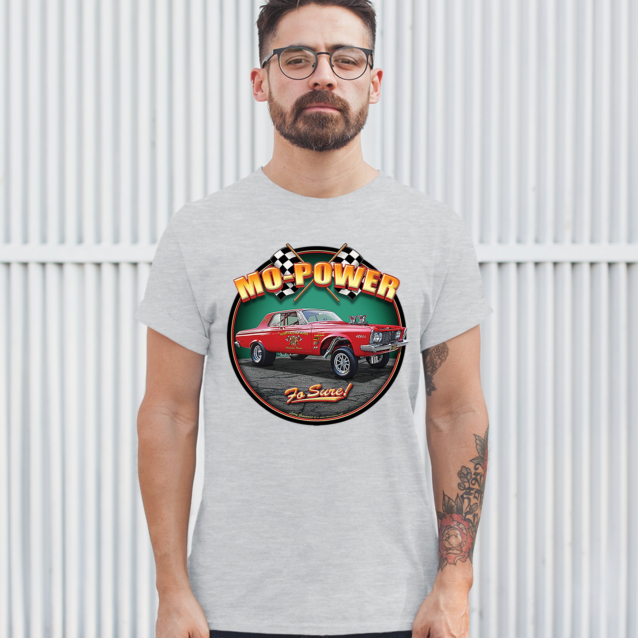 Mo-Power Fo Sure! T-shirt American Muscle Car Racing Route 66 Men's Tee - Picture 41 of 65