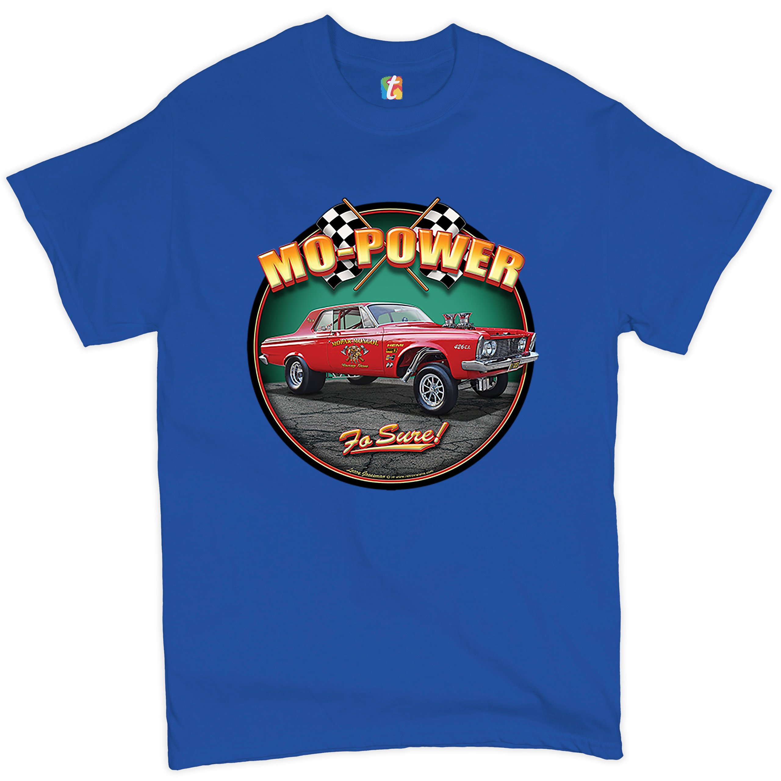Mo-Power Fo Sure! T-shirt American Muscle Car Racing Route 66 Men's Tee - Picture 58 of 65