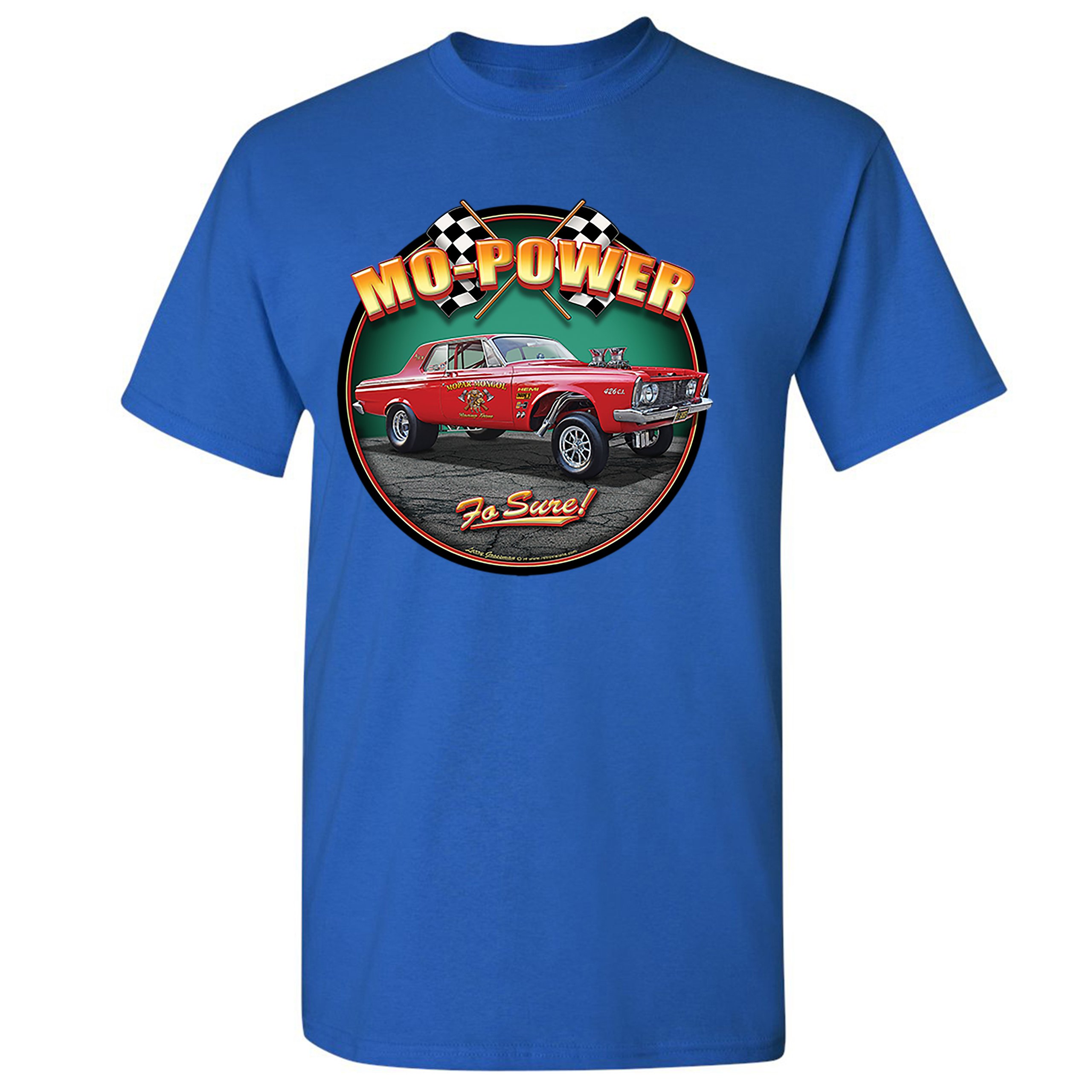 Mo-Power Fo Sure! T-shirt American Muscle Car Racing Route 66 Men's Tee - Picture 59 of 65