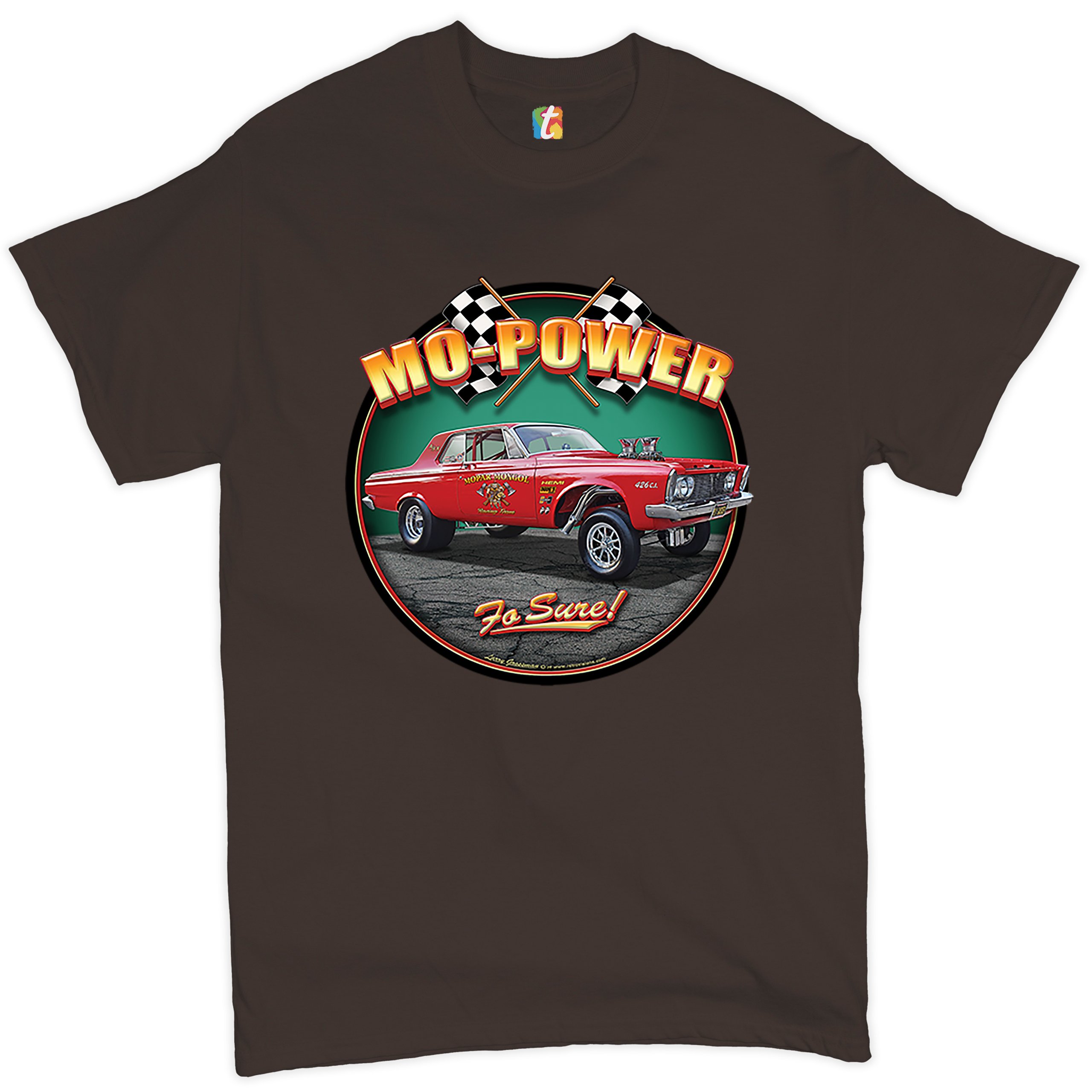 Mo-Power Fo Sure! T-shirt American Muscle Car Racing Route 66 Men's Tee - Picture 42 of 65