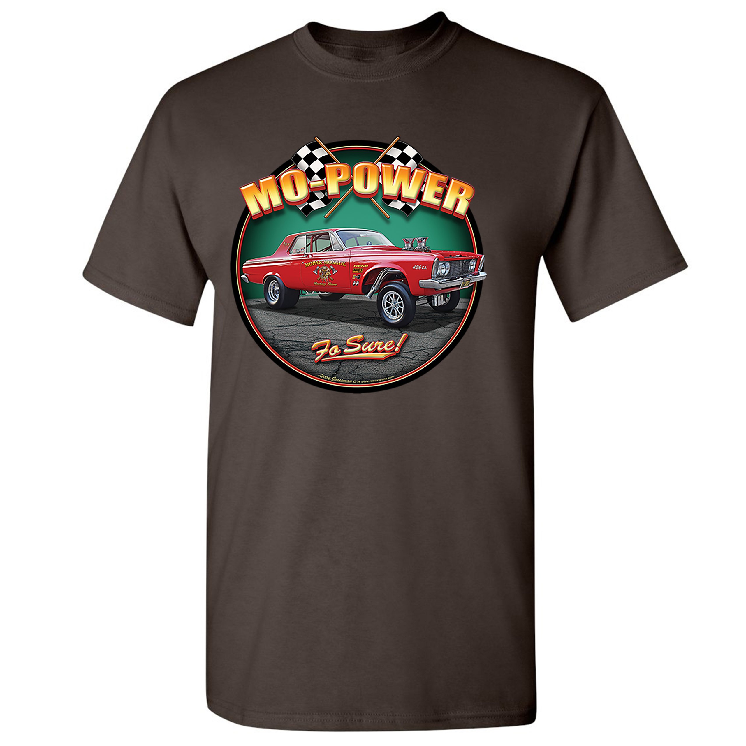Mo-Power Fo Sure! T-shirt American Muscle Car Racing Route 66 Men's Tee - Picture 43 of 65
