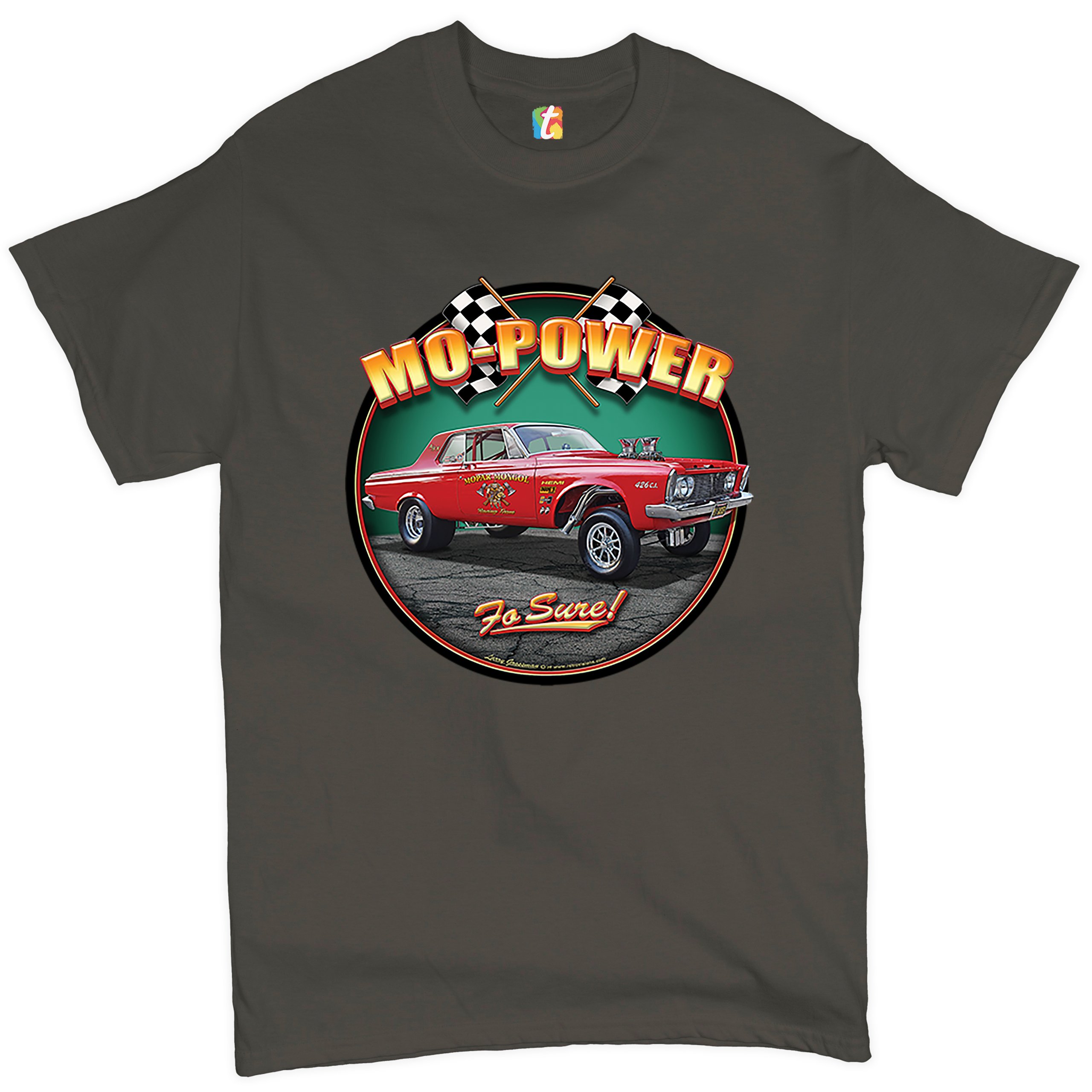 Mo-Power Fo Sure! T-shirt American Muscle Car Racing Route 66 Men's Tee - Picture 46 of 65