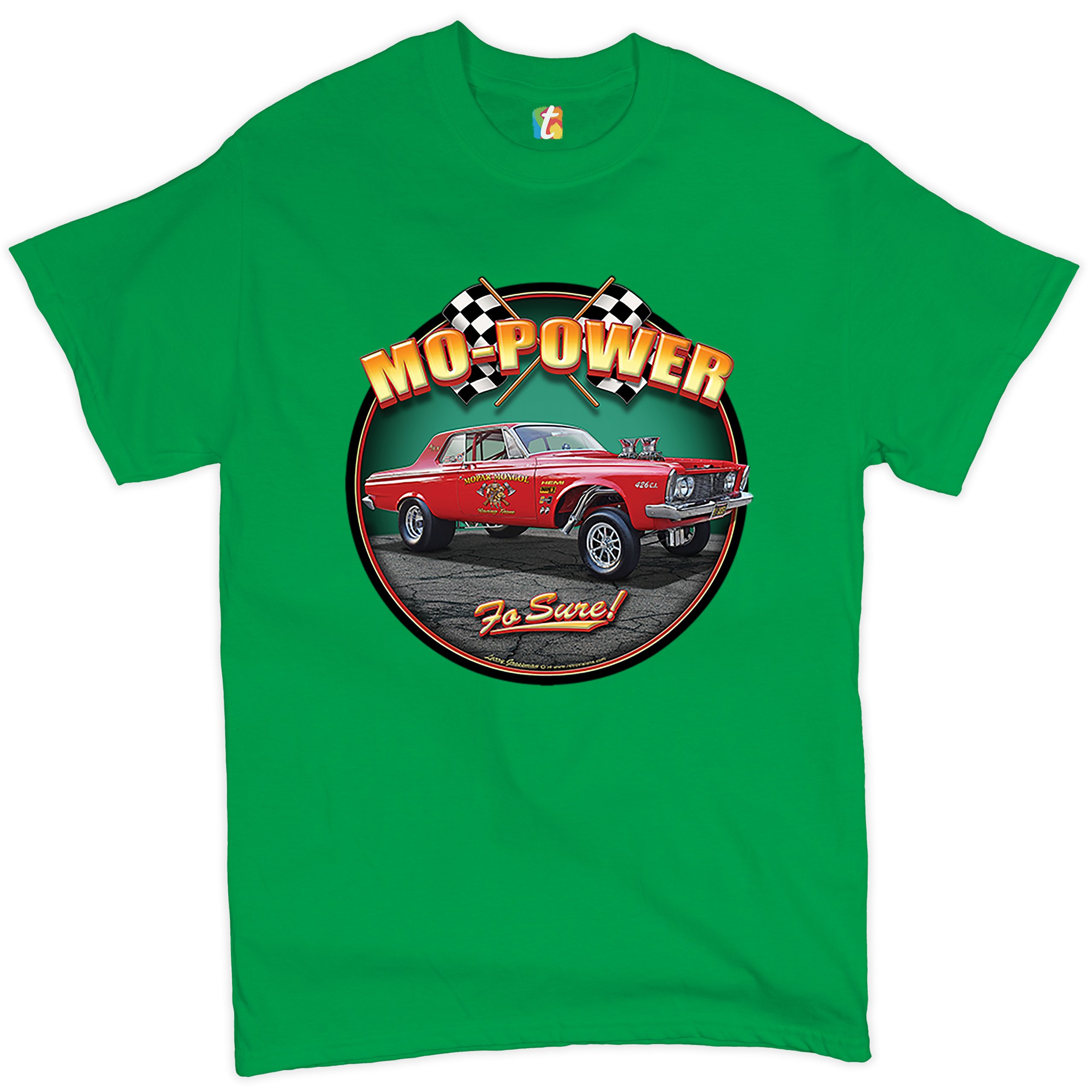 Mo-Power Fo Sure! T-shirt American Muscle Car Racing Route 66 Men's Tee - Picture 34 of 65