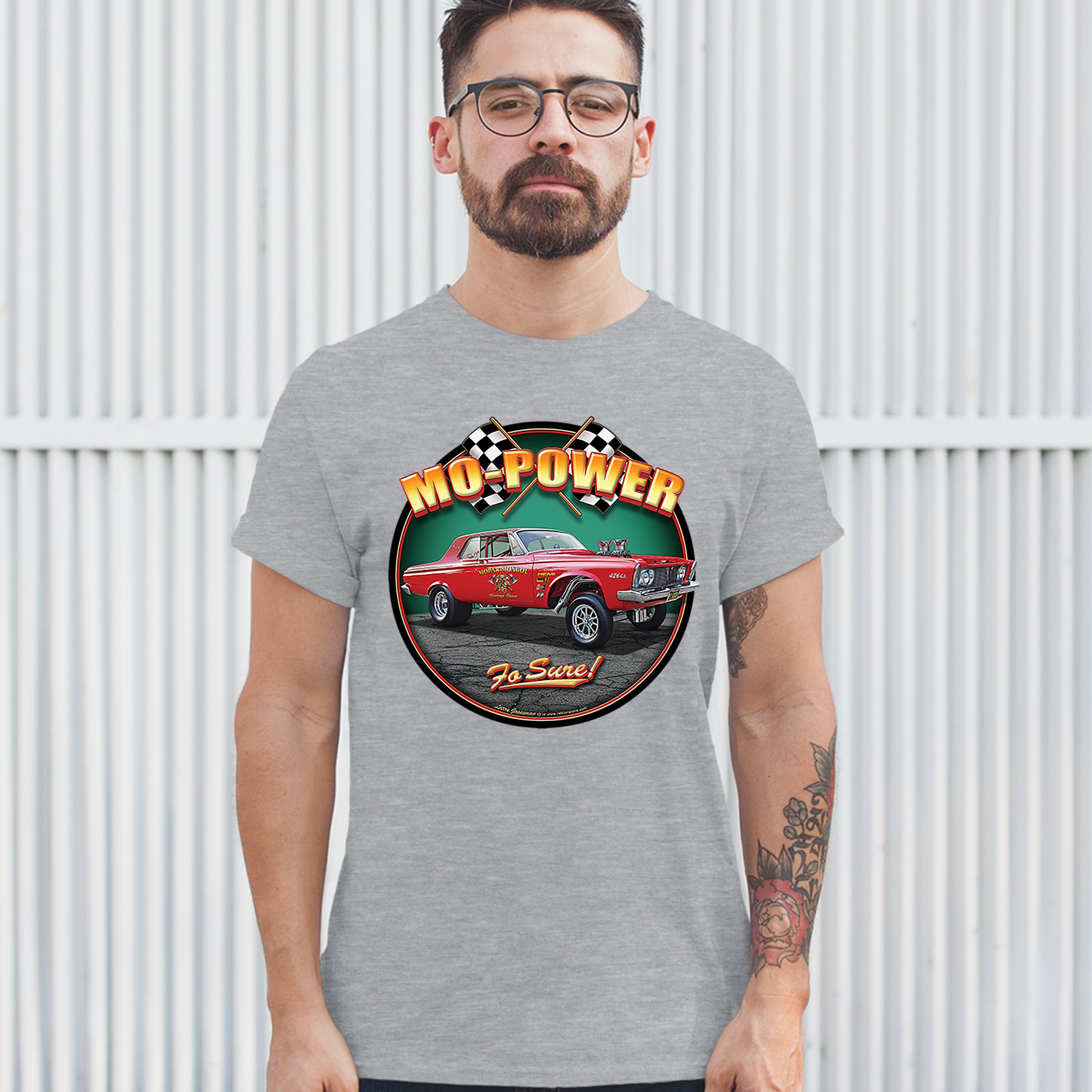 Mo-Power Fo Sure! T-shirt American Muscle Car Racing Route 66 Men's Tee - Picture 9 of 65