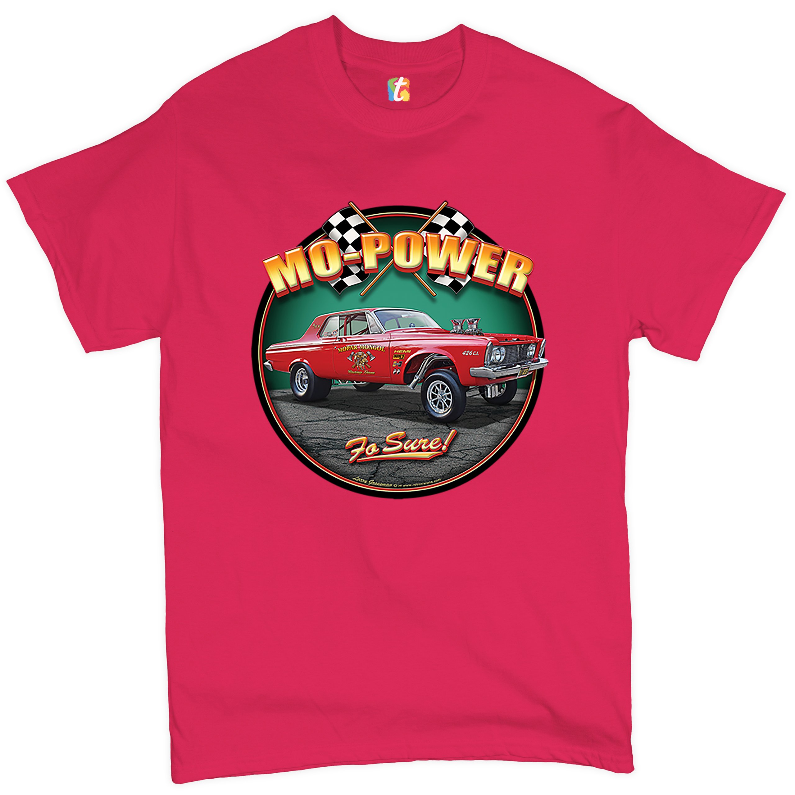 Mo-Power Fo Sure! T-shirt American Muscle Car Racing Route 66 Men's Tee - Picture 14 of 65