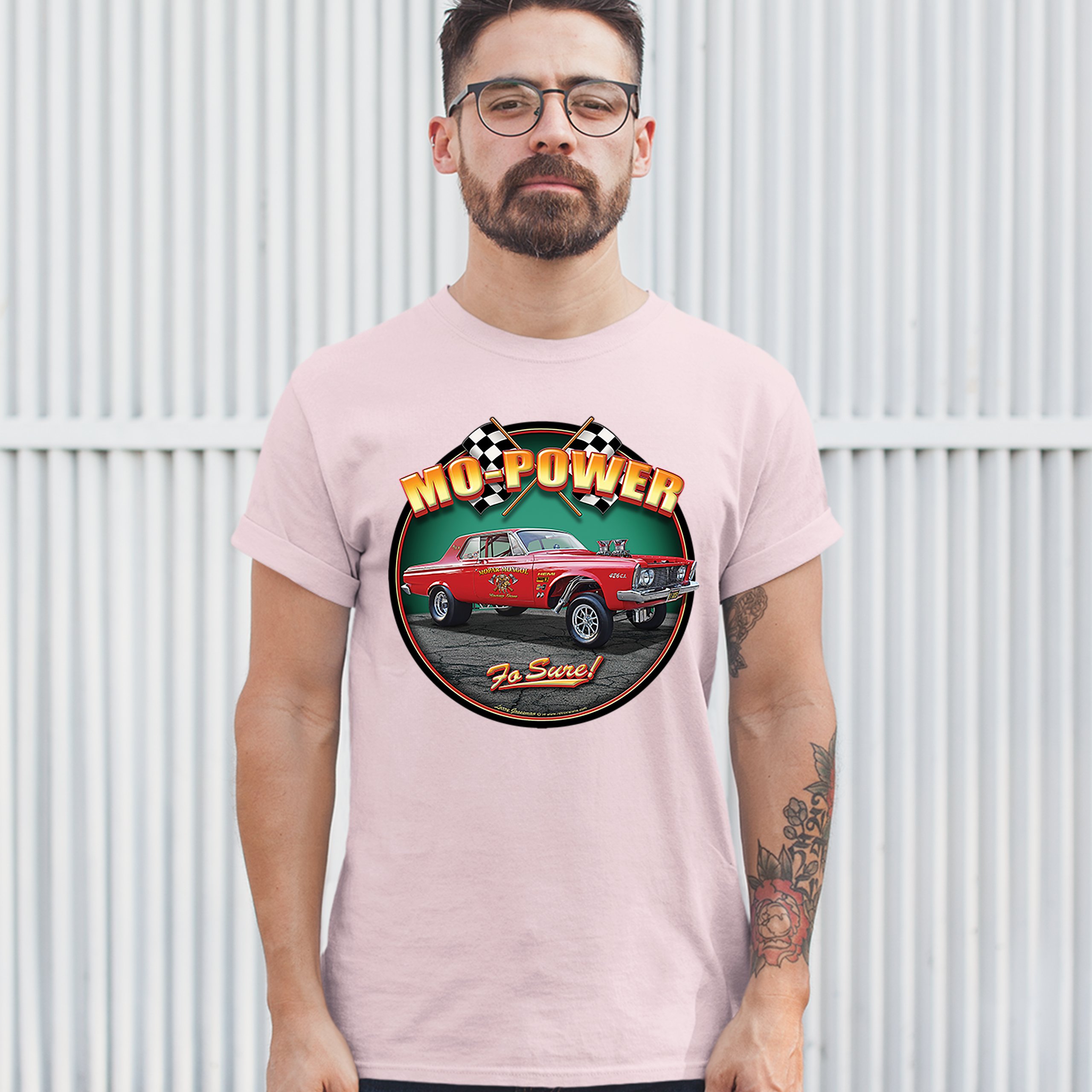 Mo-Power Fo Sure! T-shirt American Muscle Car Racing Route 66 Men's Tee - Picture 53 of 65