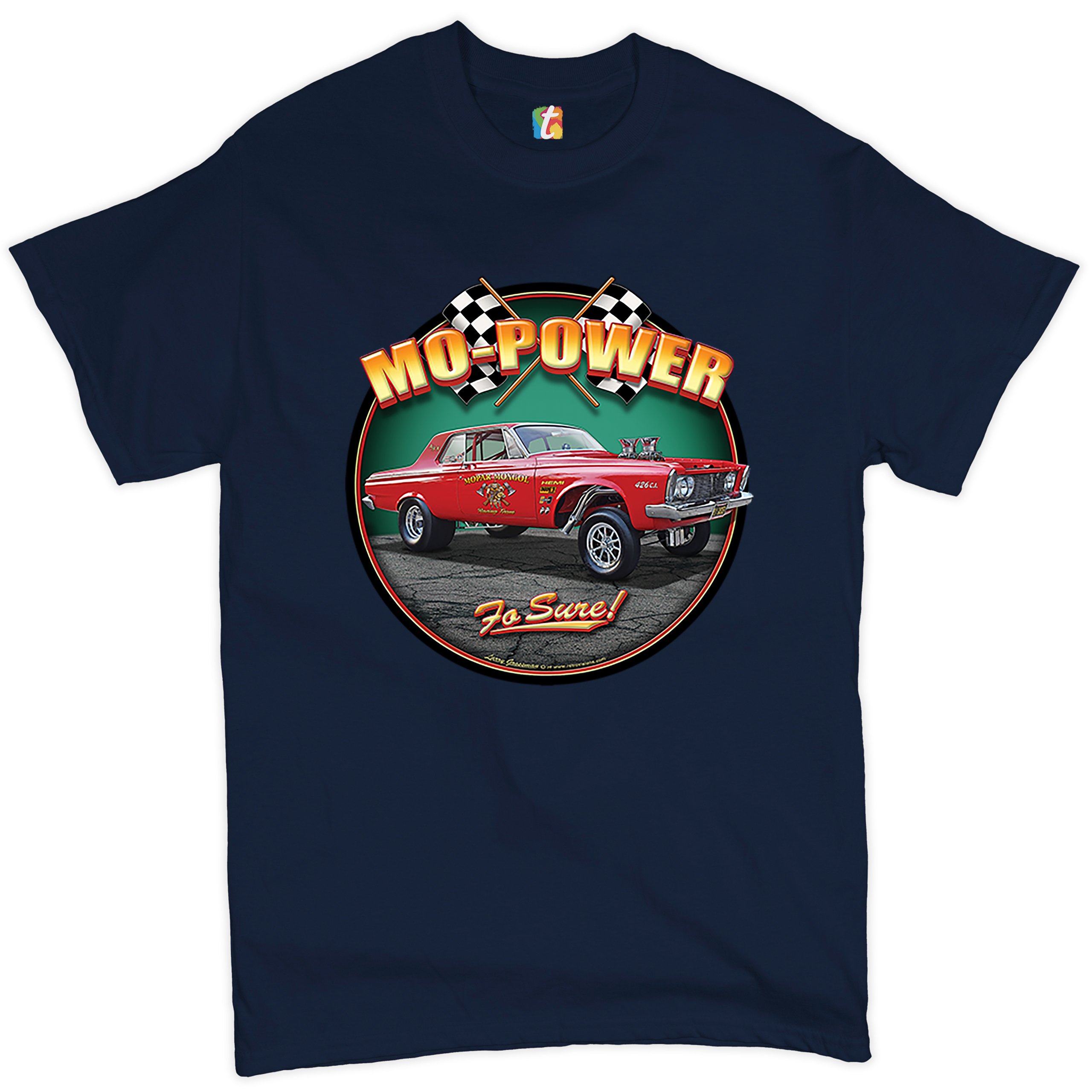 Mo-Power Fo Sure! T-shirt American Muscle Car Racing Route 66 Men's Tee - Picture 30 of 65