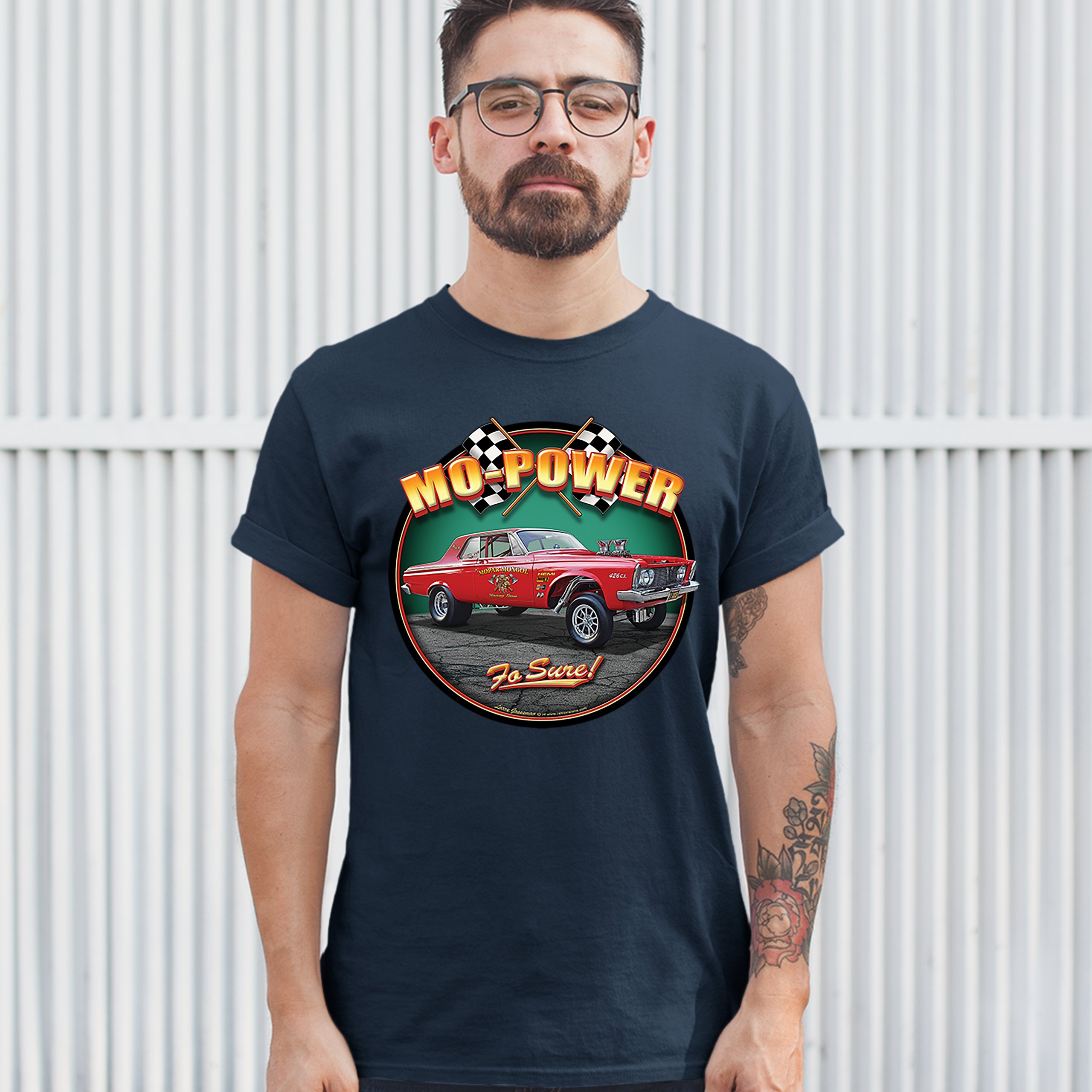 Mo-Power Fo Sure! T-shirt American Muscle Car Racing Route 66 Men's Tee - Picture 33 of 65