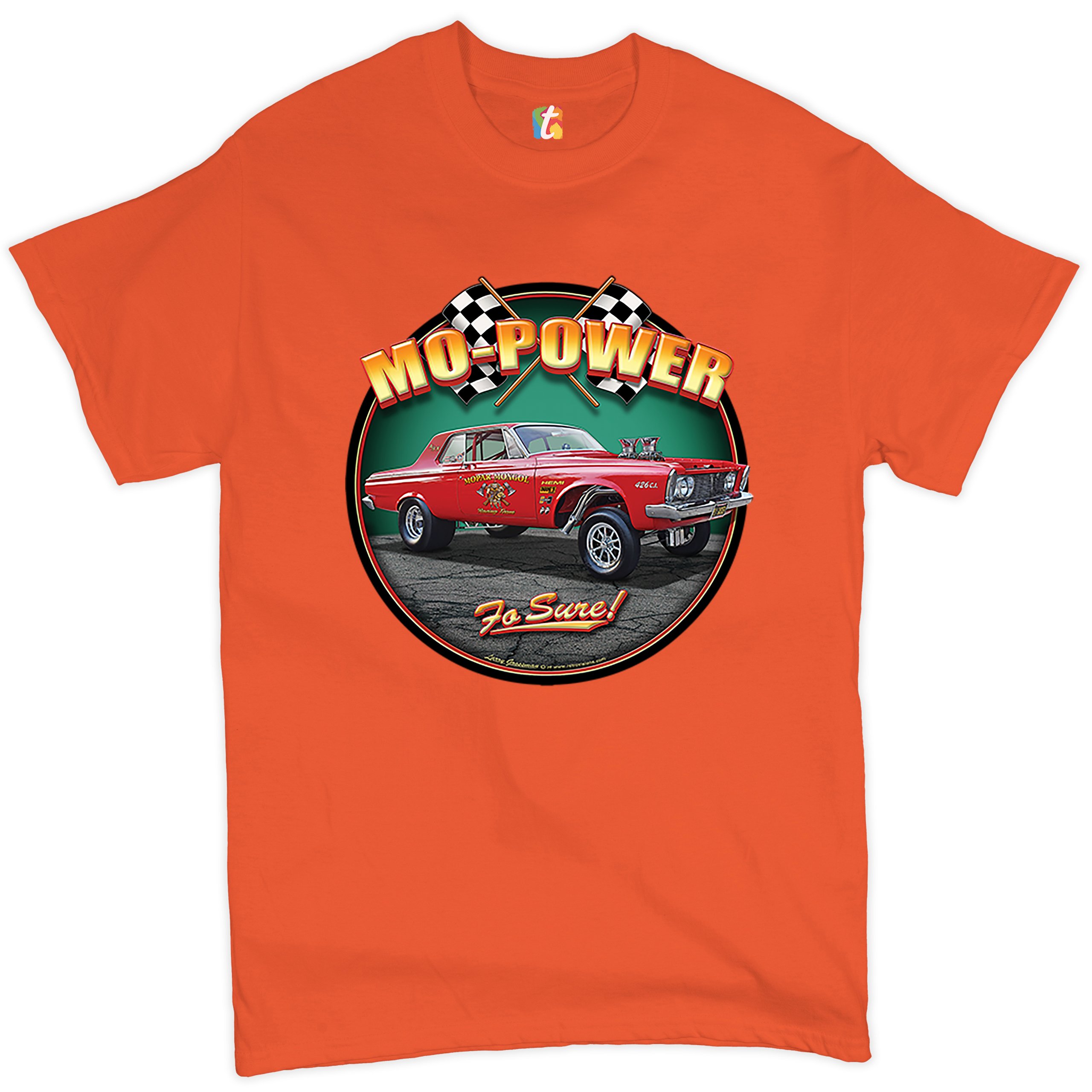 Mo-Power Fo Sure! T-shirt American Muscle Car Racing Route 66 Men's Tee - Picture 10 of 65