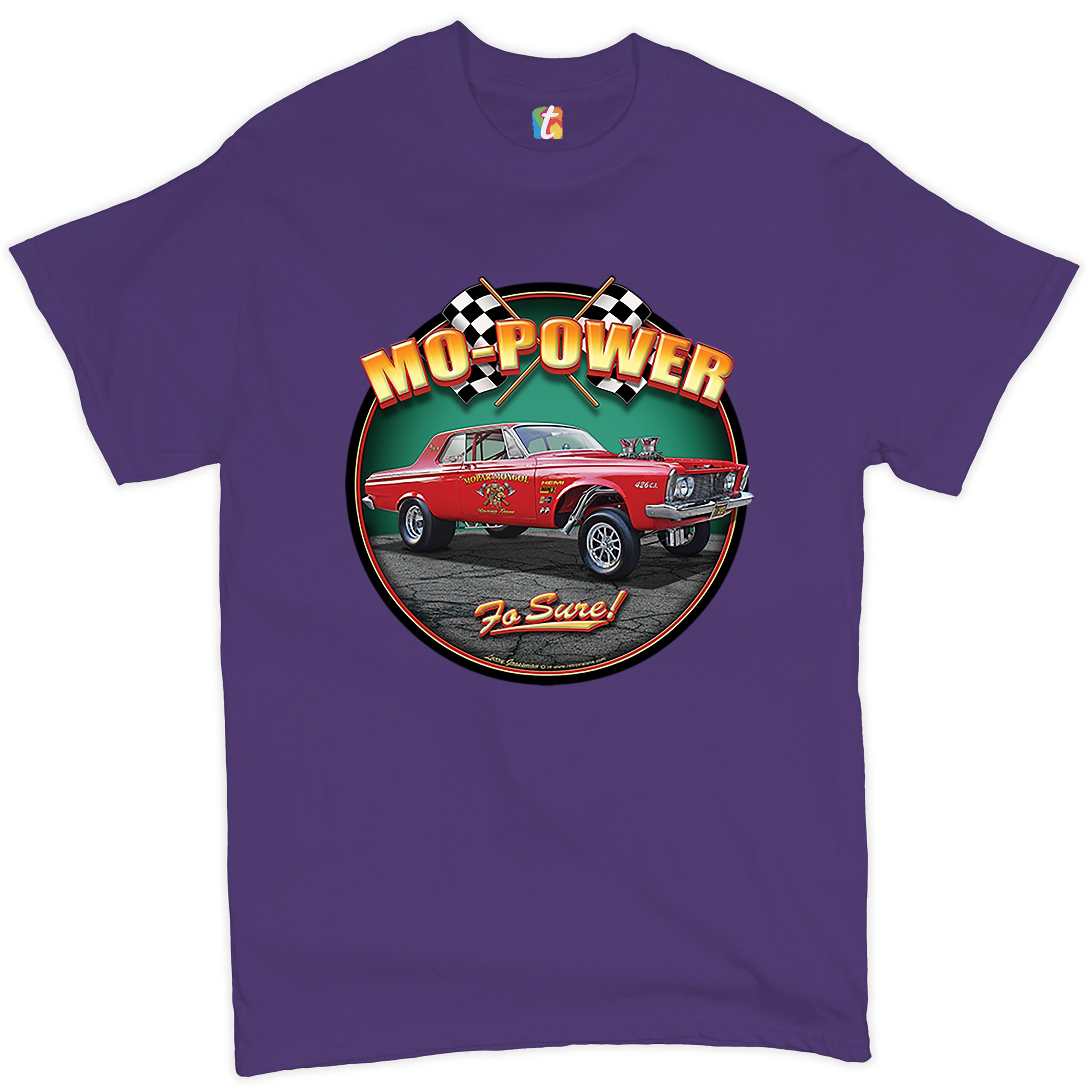 Mo-Power Fo Sure! T-shirt American Muscle Car Racing Route 66 Men's Tee - Picture 18 of 65