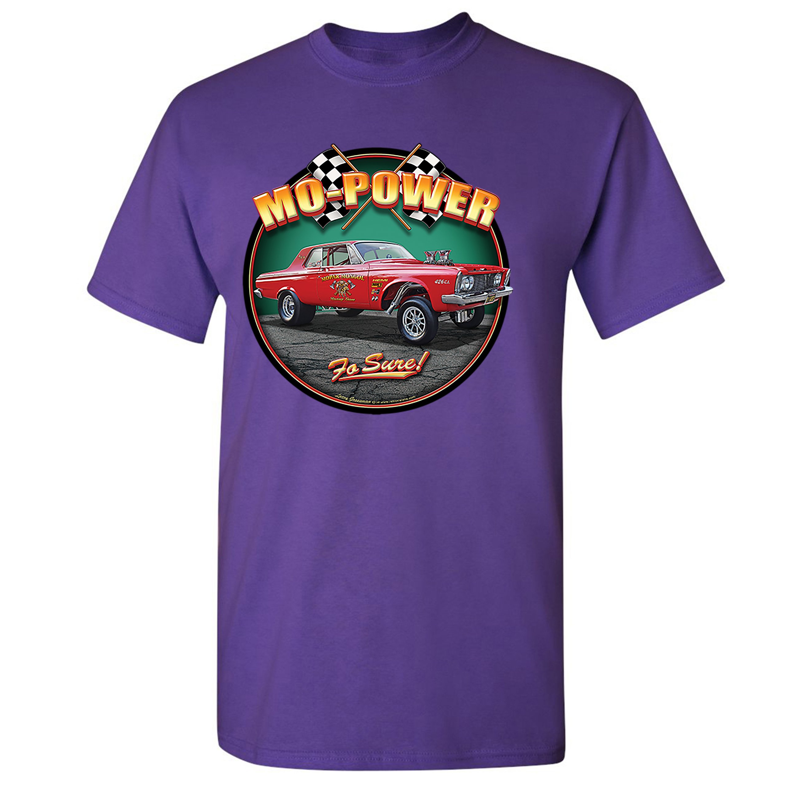Mo-Power Fo Sure! T-shirt American Muscle Car Racing Route 66 Men's Tee - Picture 19 of 65