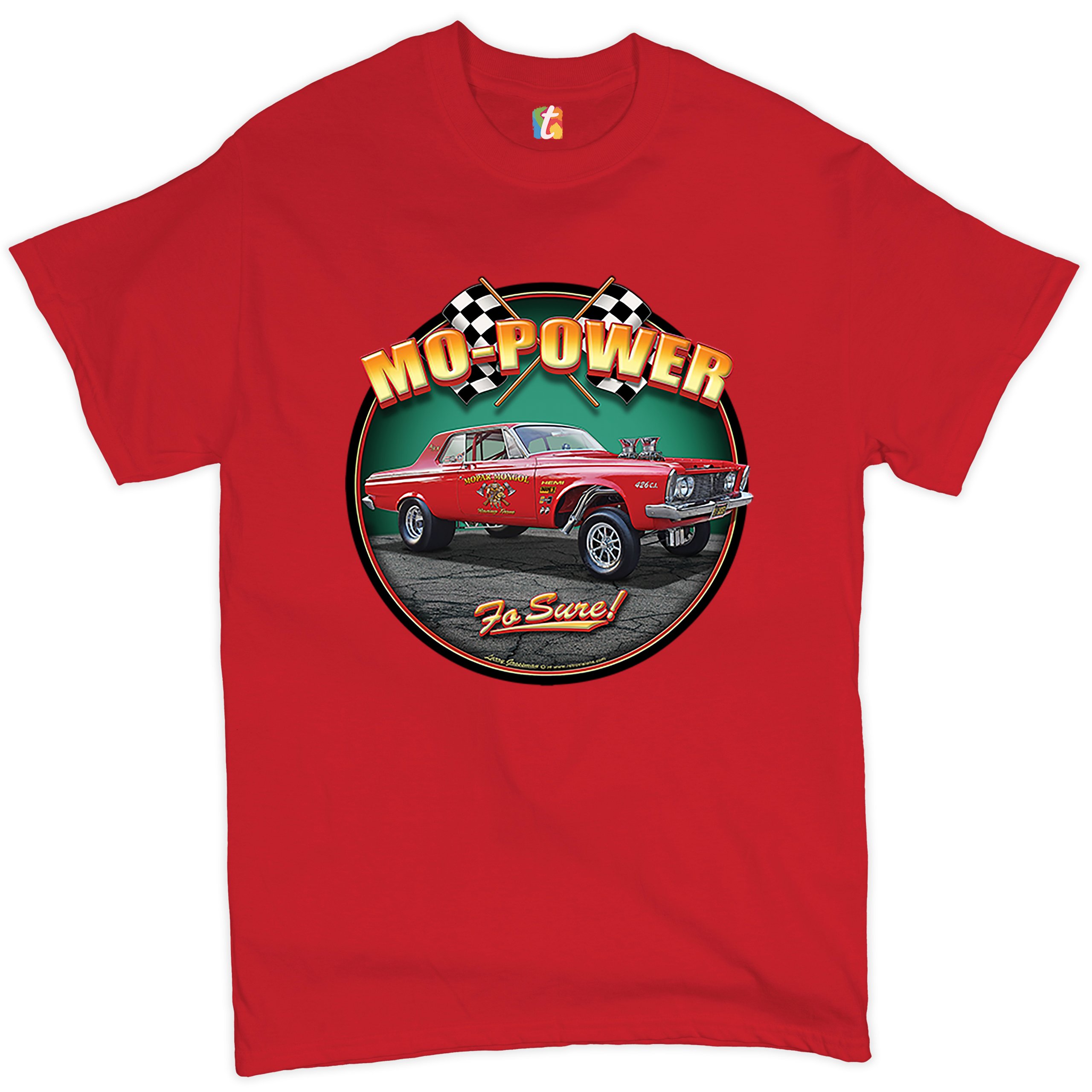 Mo-Power Fo Sure! T-shirt American Muscle Car Racing Route 66 Men's Tee - Picture 22 of 65