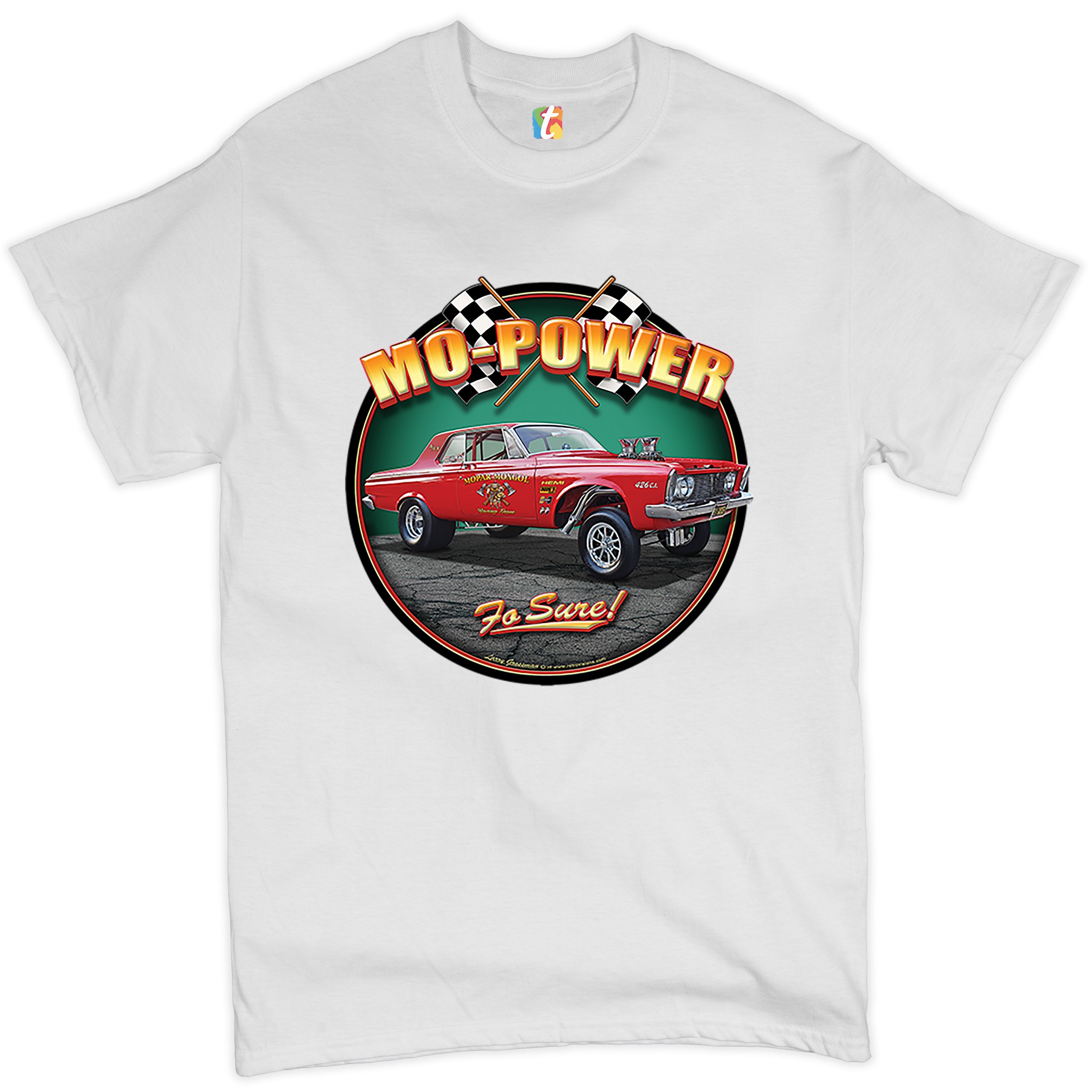 Mo-Power Fo Sure! T-shirt American Muscle Car Racing Route 66 Men's Tee - Picture 26 of 65