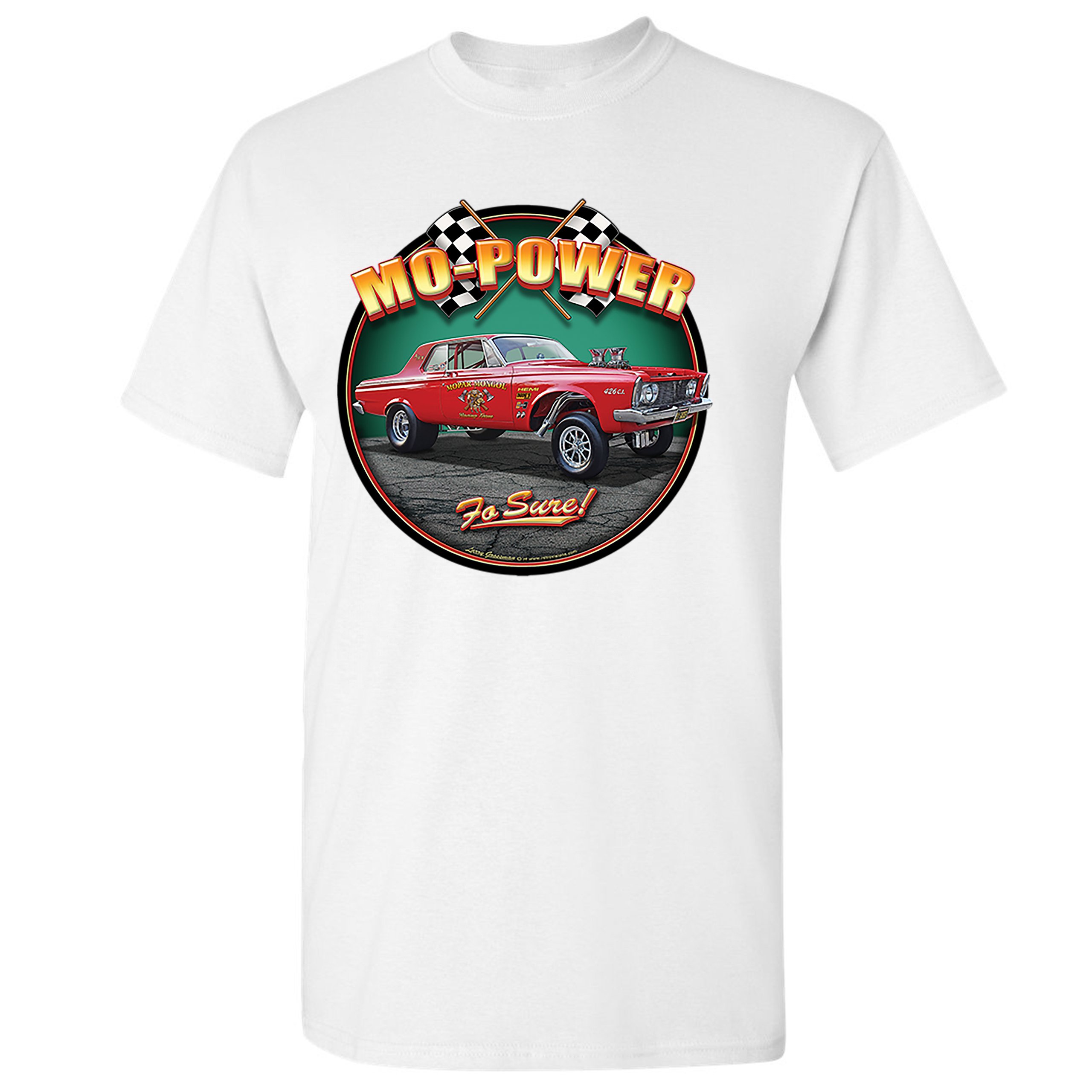 Mo-Power Fo Sure! T-shirt American Muscle Car Racing Route 66 Men's Tee - Picture 27 of 65