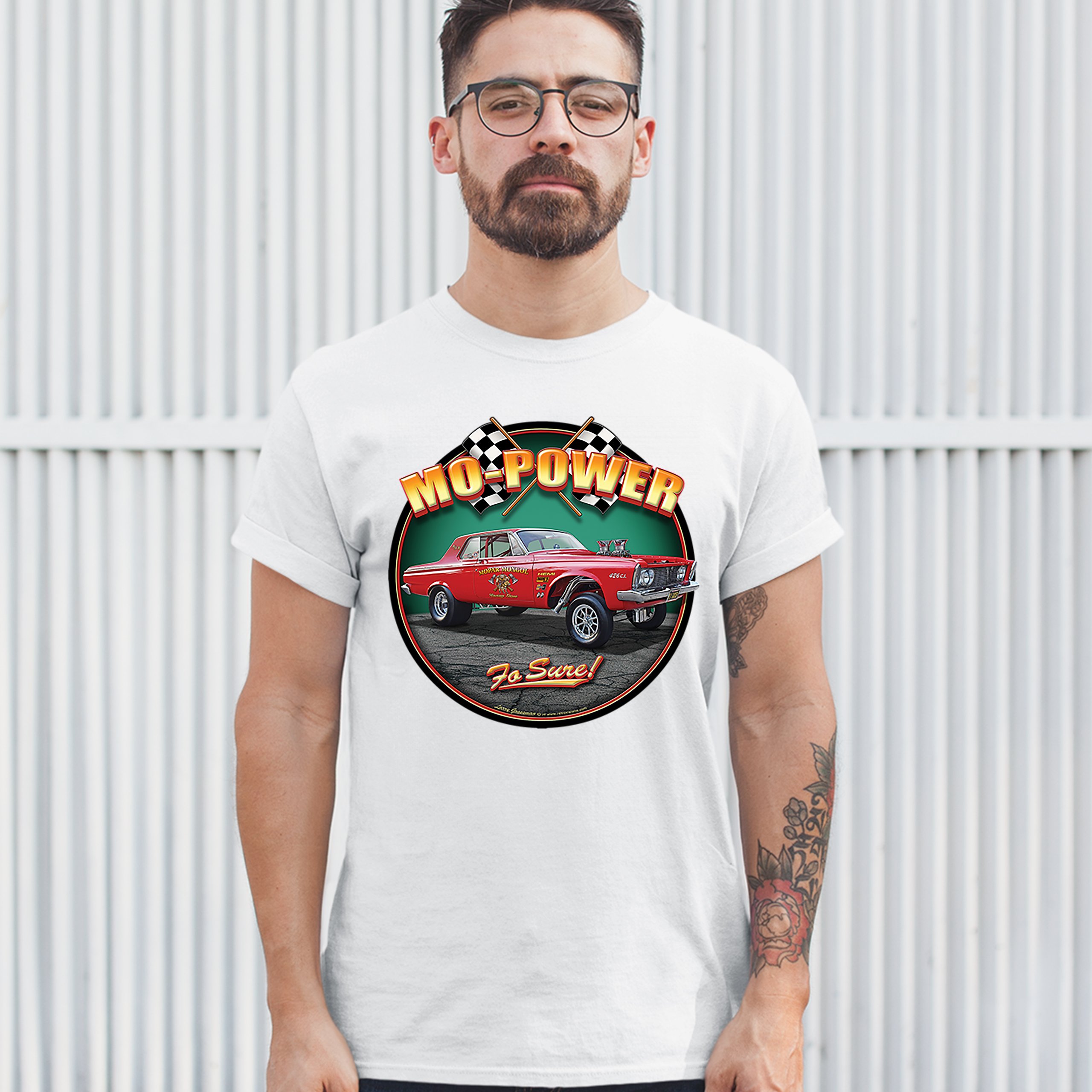 Mo-Power Fo Sure! T-shirt American Muscle Car Racing Route 66 Men's Tee - Picture 29 of 65