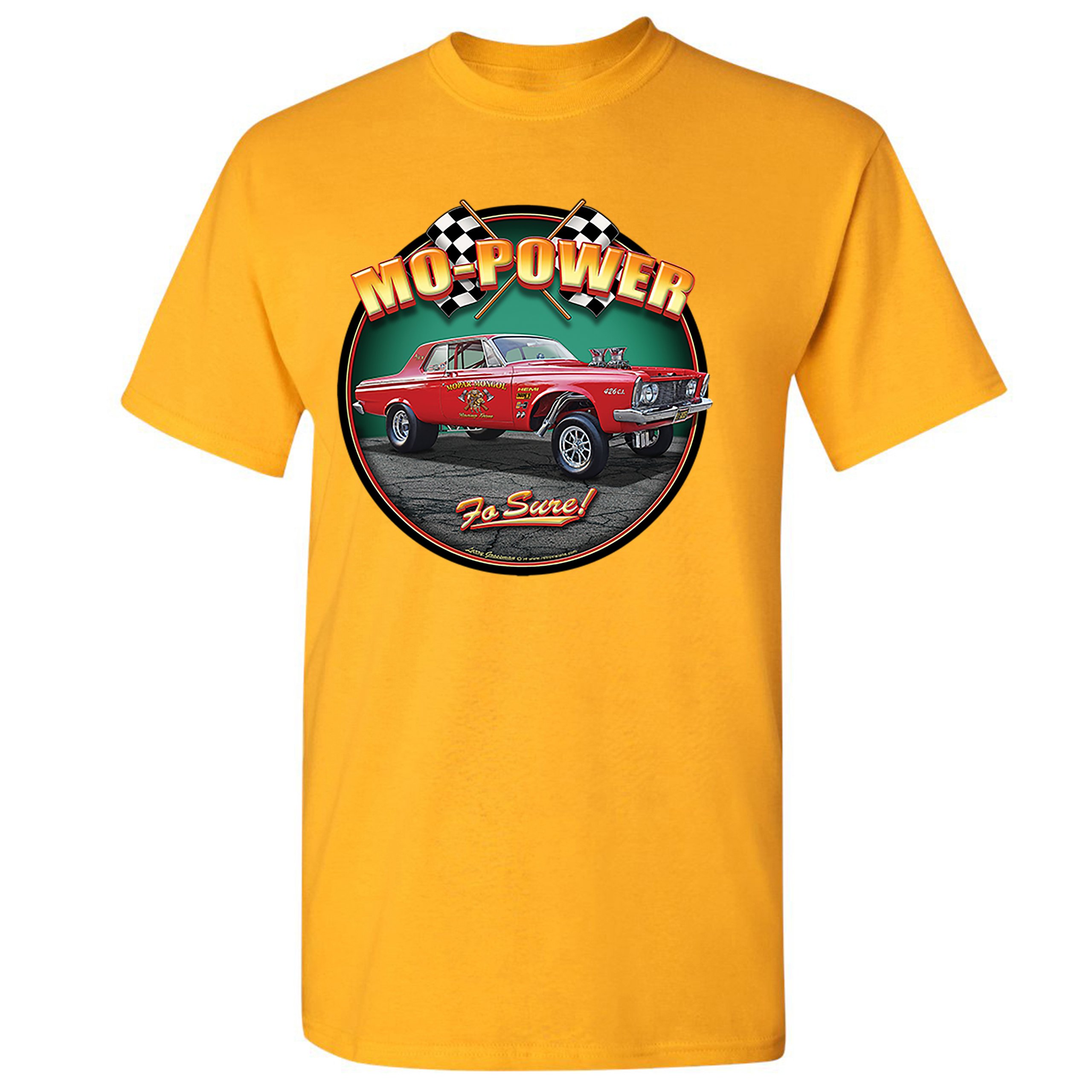 Mo-Power Fo Sure! T-shirt American Muscle Car Racing Route 66 Men's Tee - Picture 63 of 65