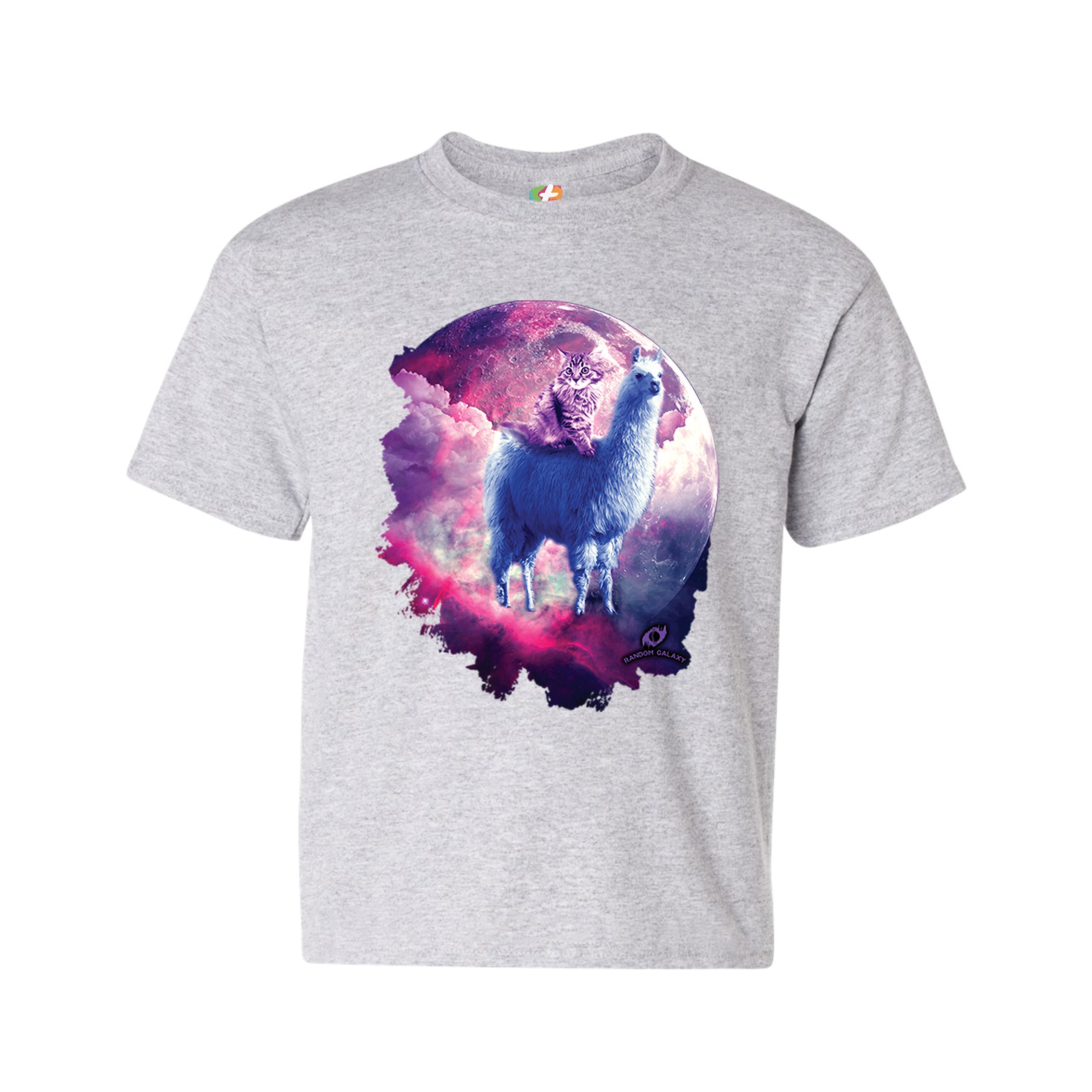 Cat Riding a Llama in Space Youth T-shirt Weird Galaxy Moon Creative Kids - Picture 7 of 29