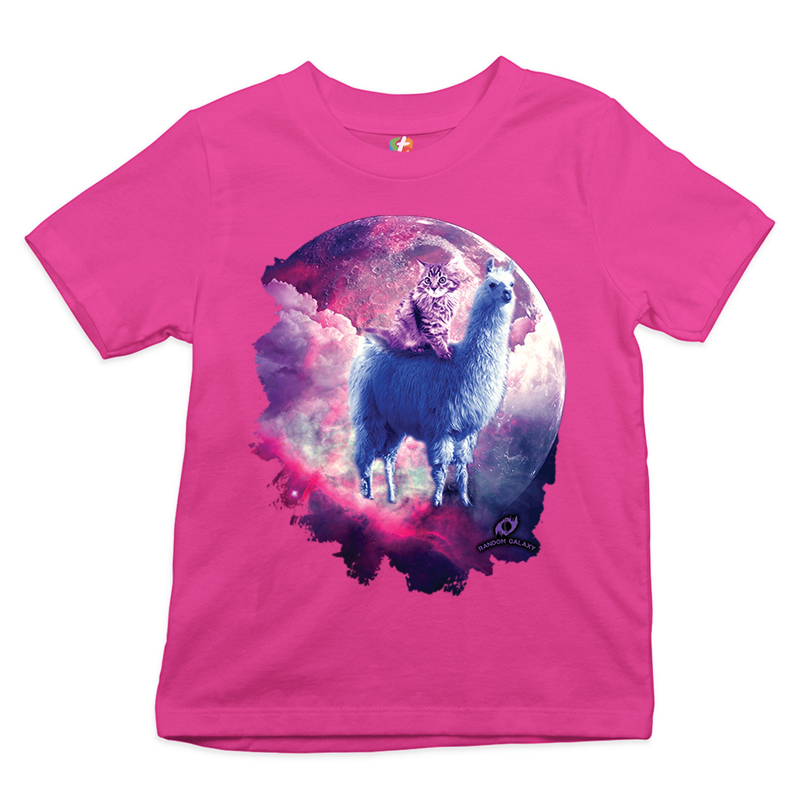 Cat Riding a Llama in Space Youth T-shirt Weird Galaxy Moon Creative Kids - Picture 26 of 29