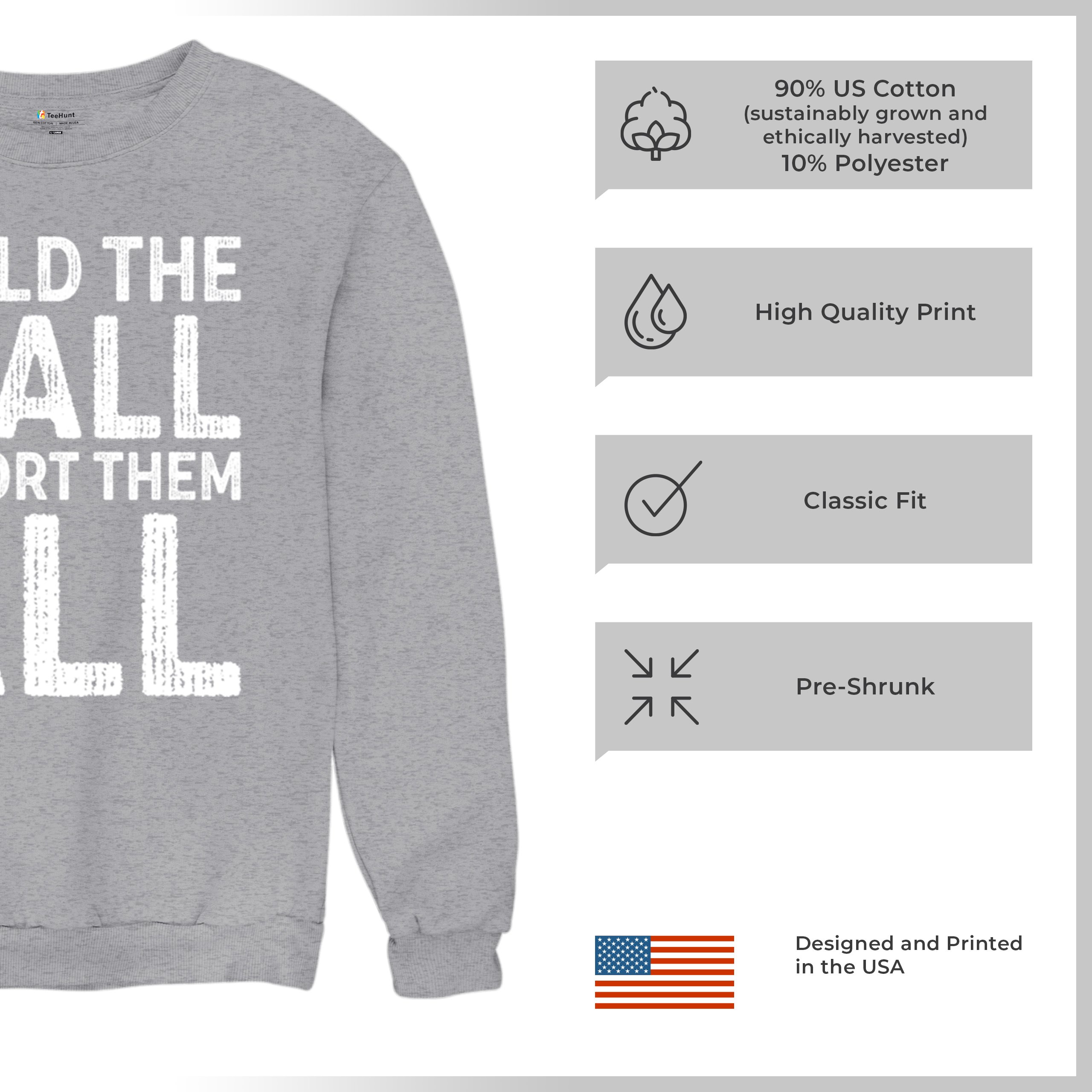 Build the Wall Deport Them All Trump 2024 Sweatshirt Immigration MAGA Crewneck