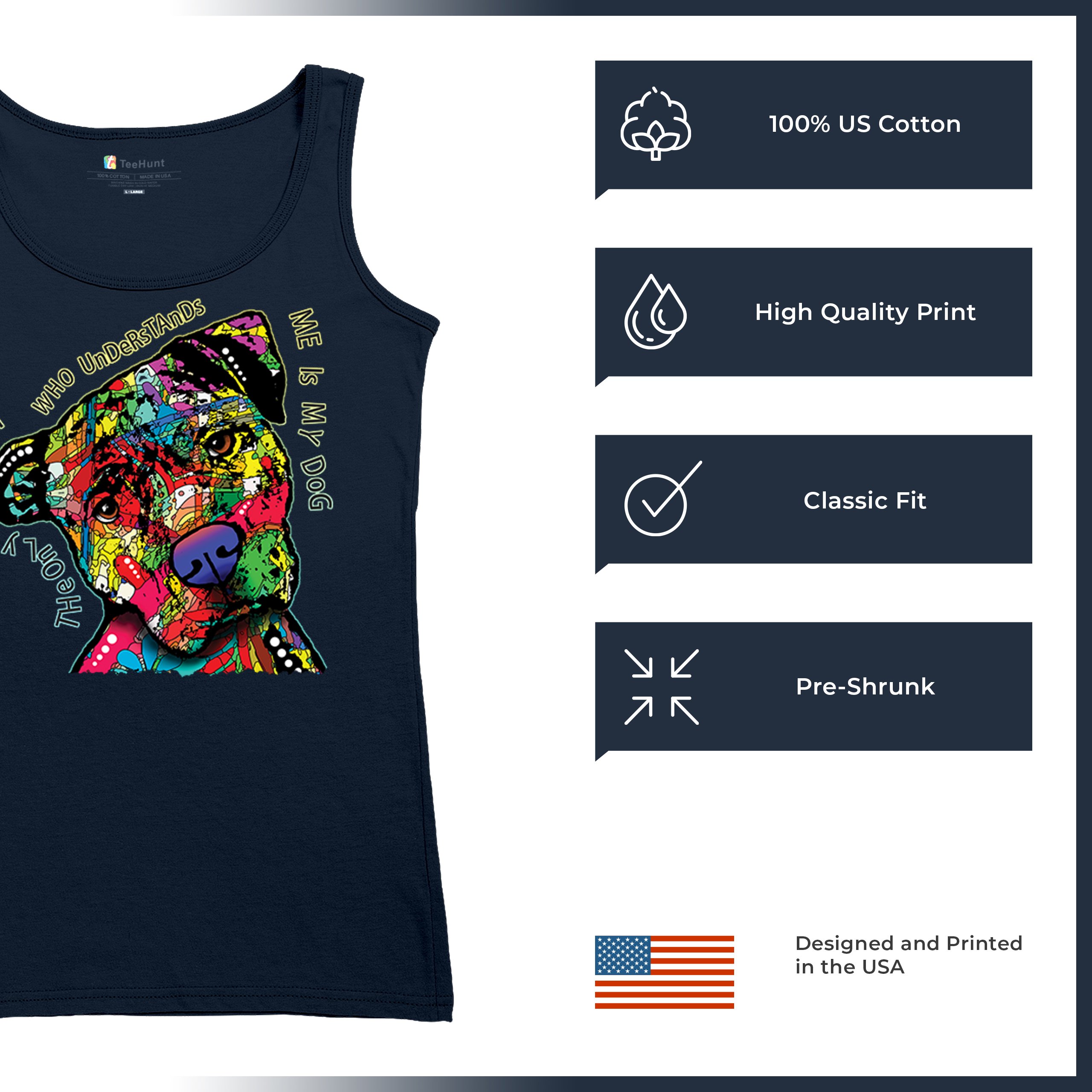 Dean Russo Cute Dog Women's Tank Top Only Person Who Understands Me - Picture 28 of 36