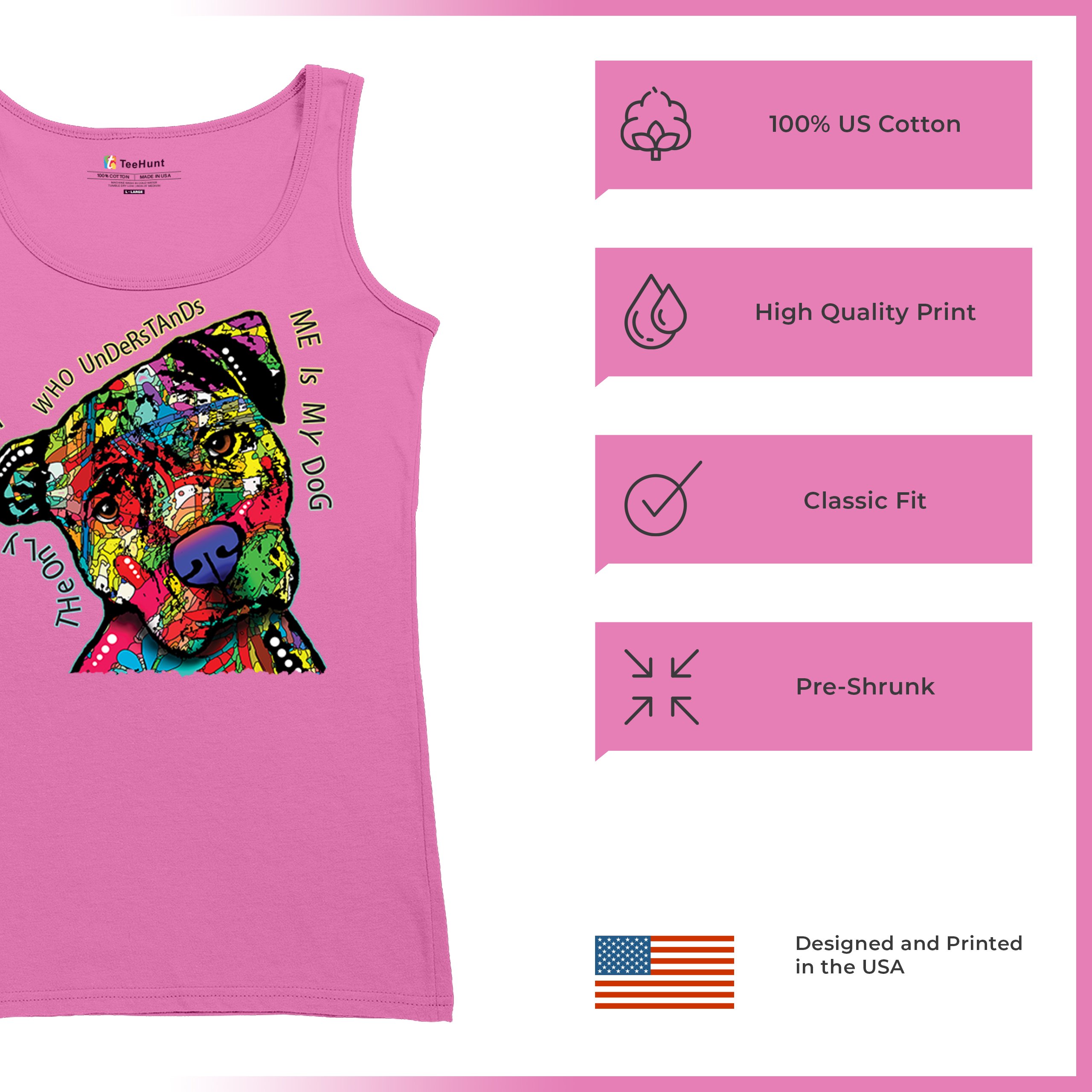 Dean Russo Cute Dog Women's Tank Top Only Person Who Understands Me - Picture 35 of 36