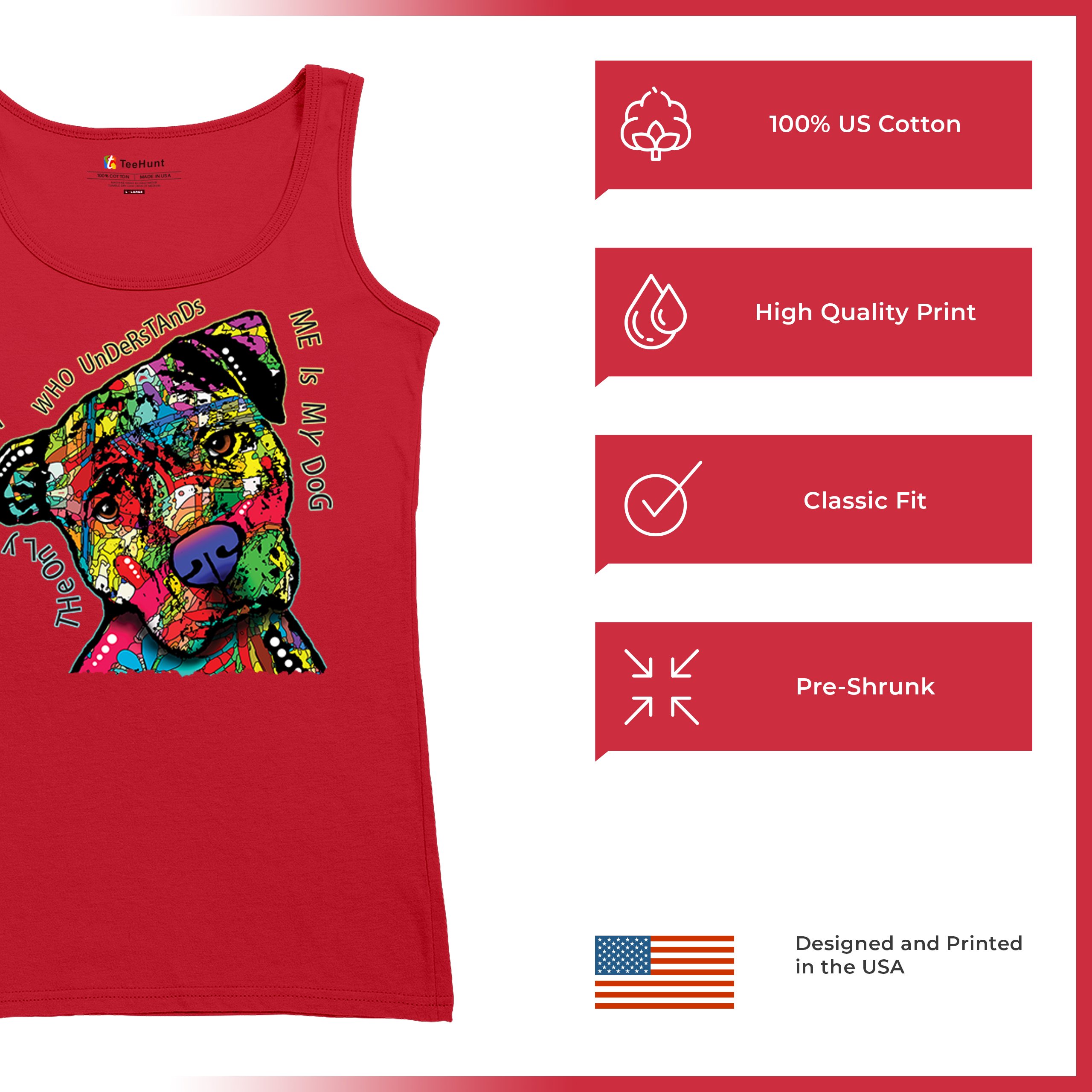 Dean Russo Cute Dog Women's Tank Top Only Person Who Understands Me - Picture 14 of 36