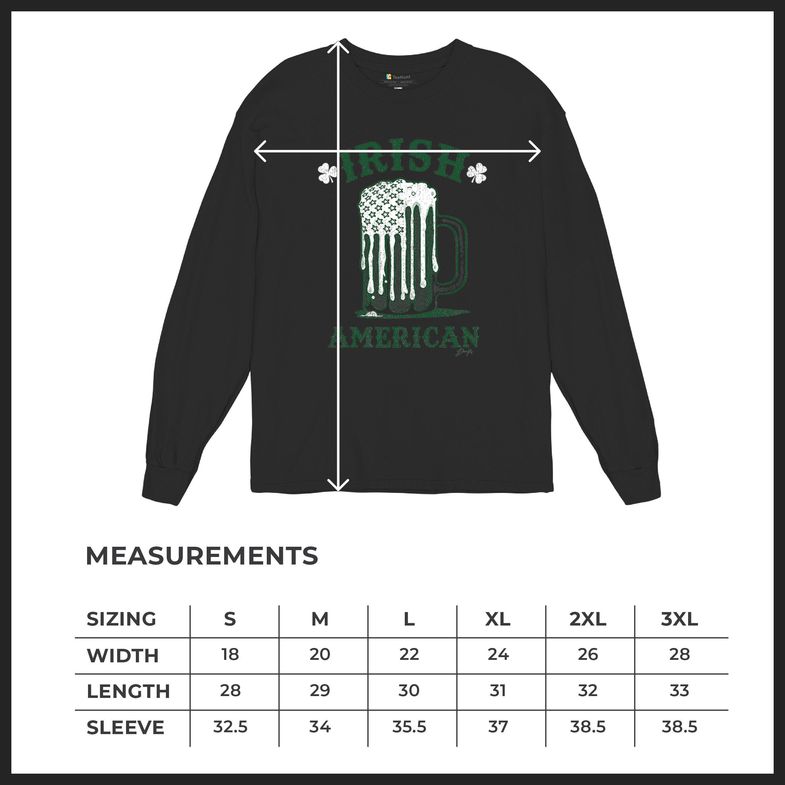 Irish American St Patrick's Day Long Sleeve T-shirt Shamrock Shenanigans Beer - Picture 8 of 71