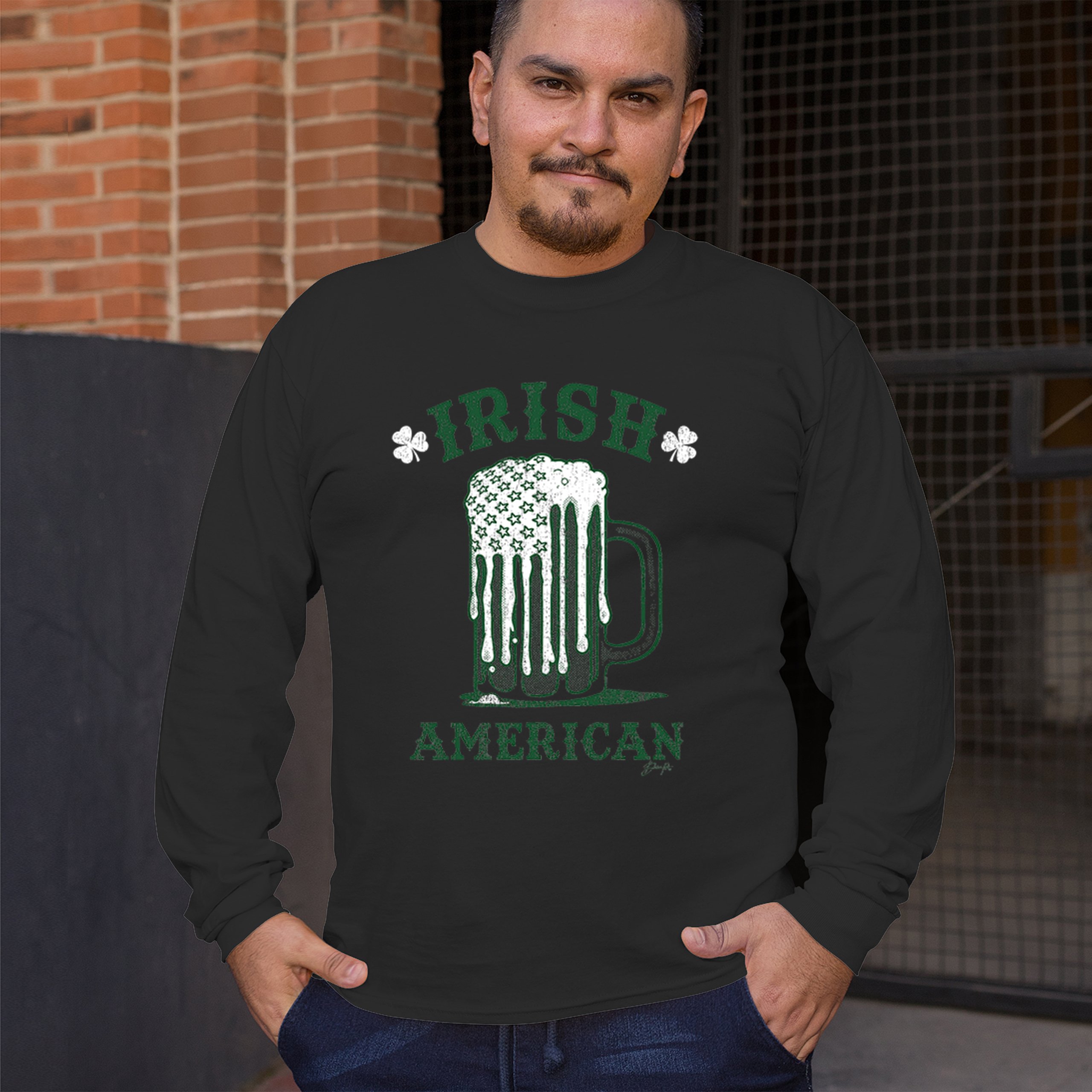 Irish American St Patrick's Day Long Sleeve T-shirt Shamrock Shenanigans Beer - Picture 5 of 71