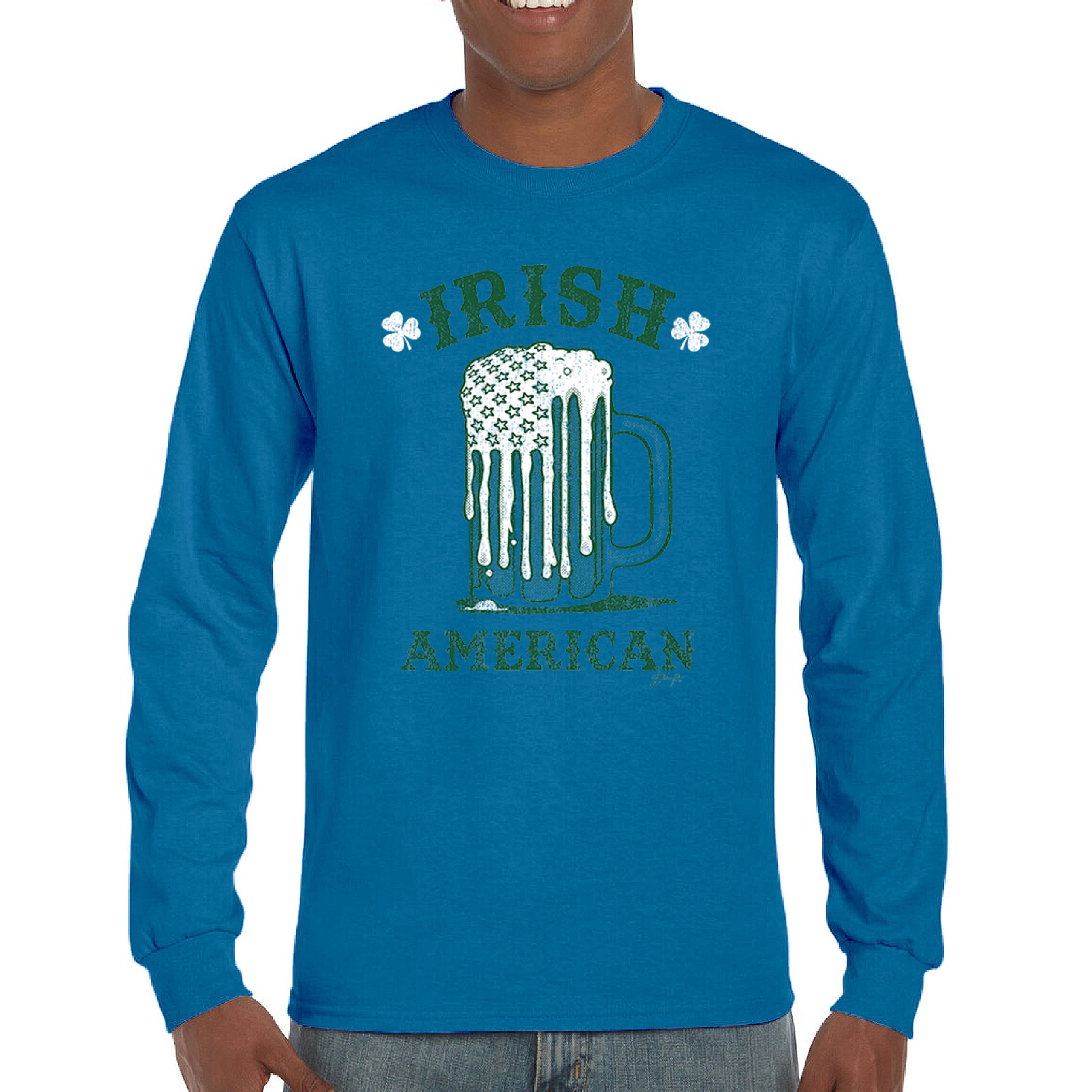 Irish American St Patrick's Day Long Sleeve T-shirt Shamrock Shenanigans Beer - Picture 51 of 71