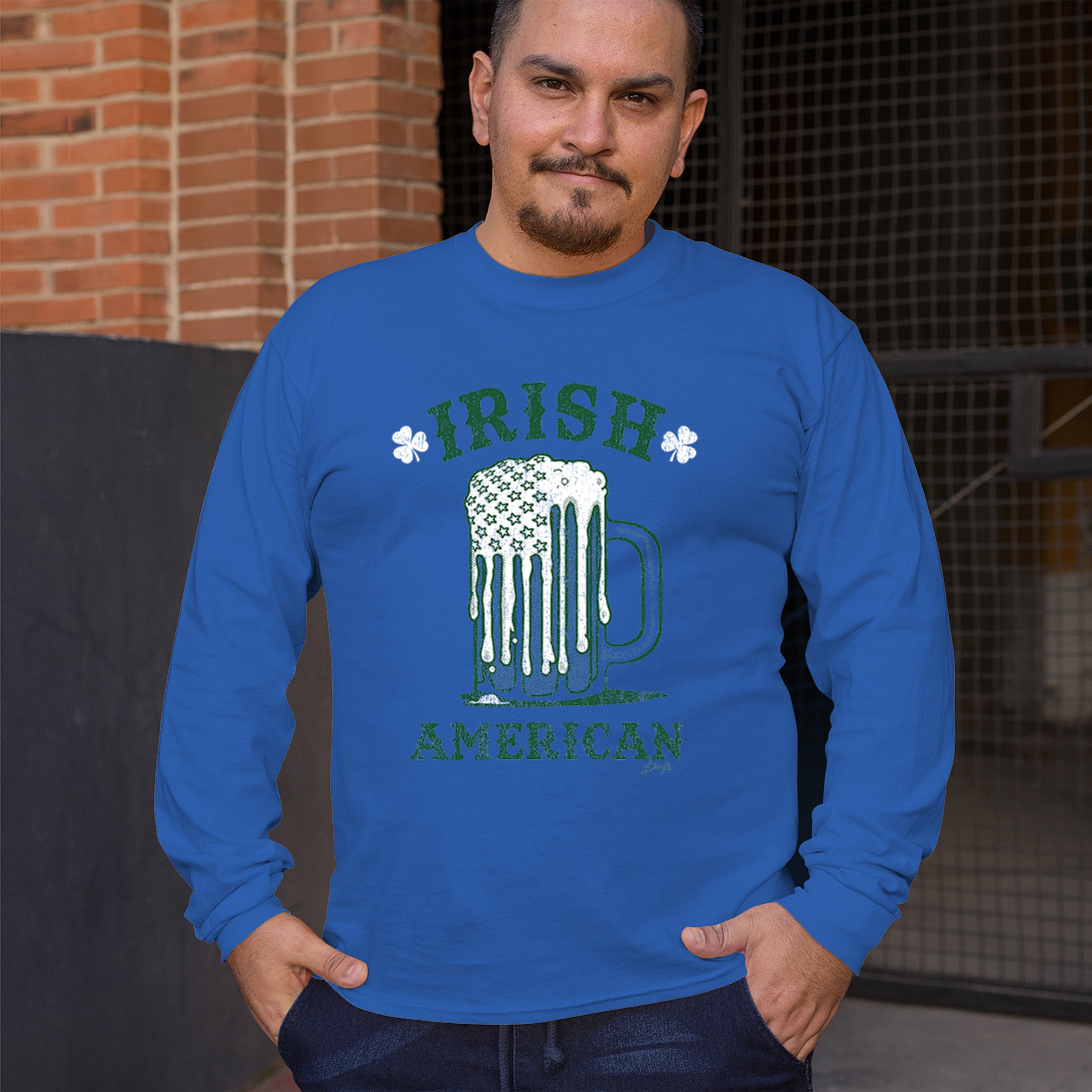 Irish American St Patrick's Day Long Sleeve T-shirt Shamrock Shenanigans Beer - Picture 54 of 71