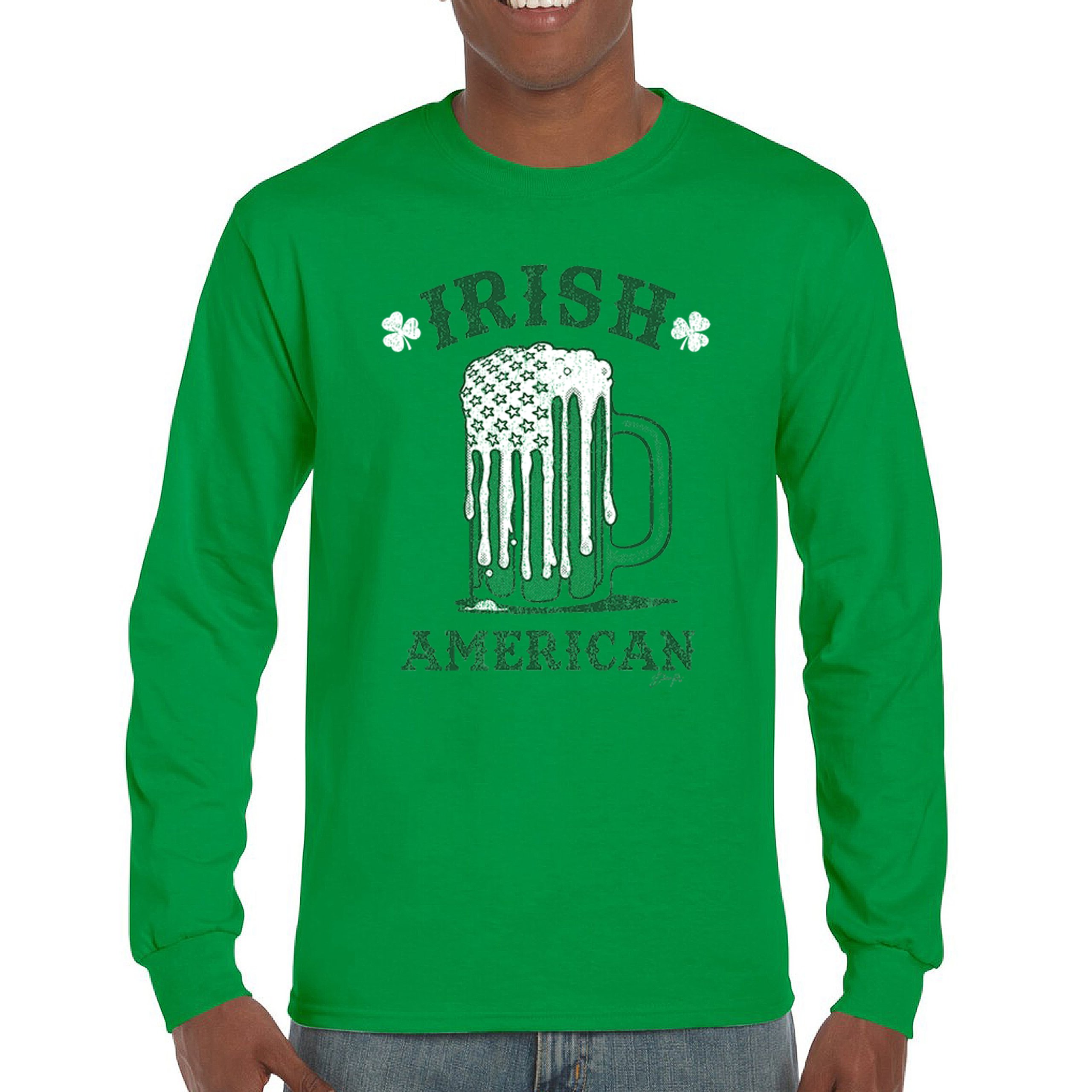 Irish American St Patrick's Day Long Sleeve T-shirt Shamrock Shenanigans Beer - Picture 9 of 71