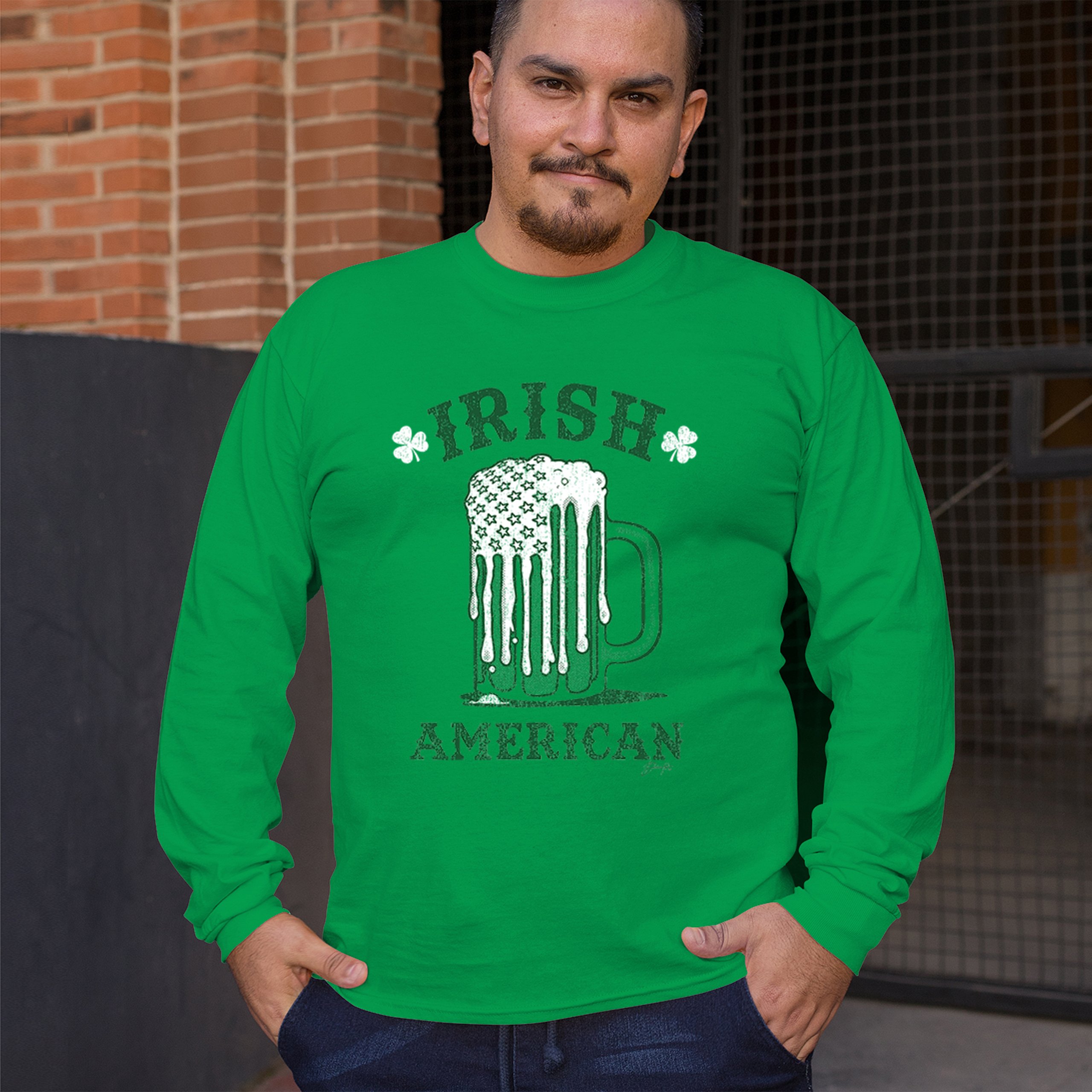 Irish American St Patrick's Day Long Sleeve T-shirt Shamrock Shenanigans Beer - Picture 12 of 71
