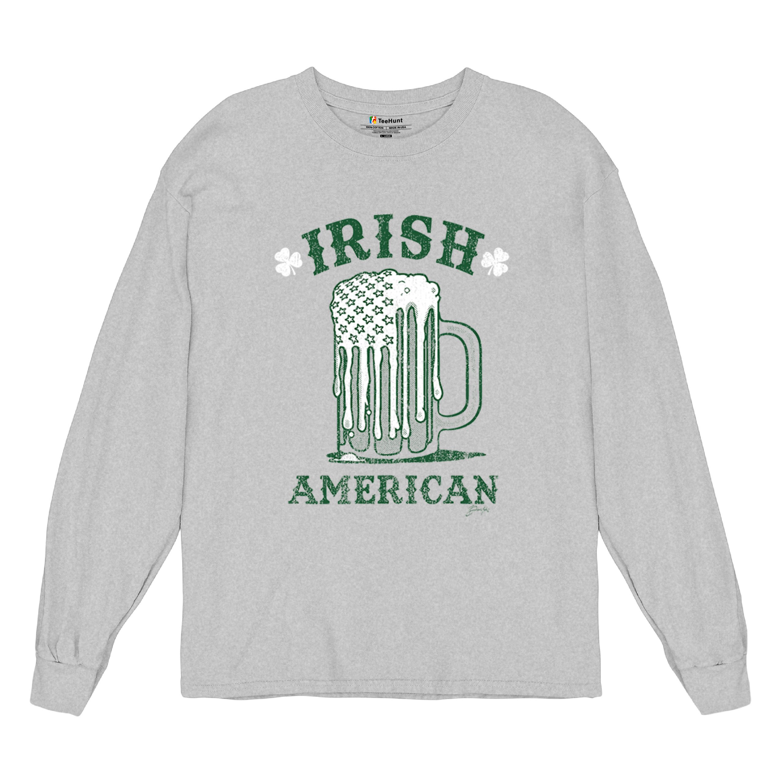 Irish American St Patrick's Day Long Sleeve T-shirt Shamrock Shenanigans Beer - Picture 20 of 71