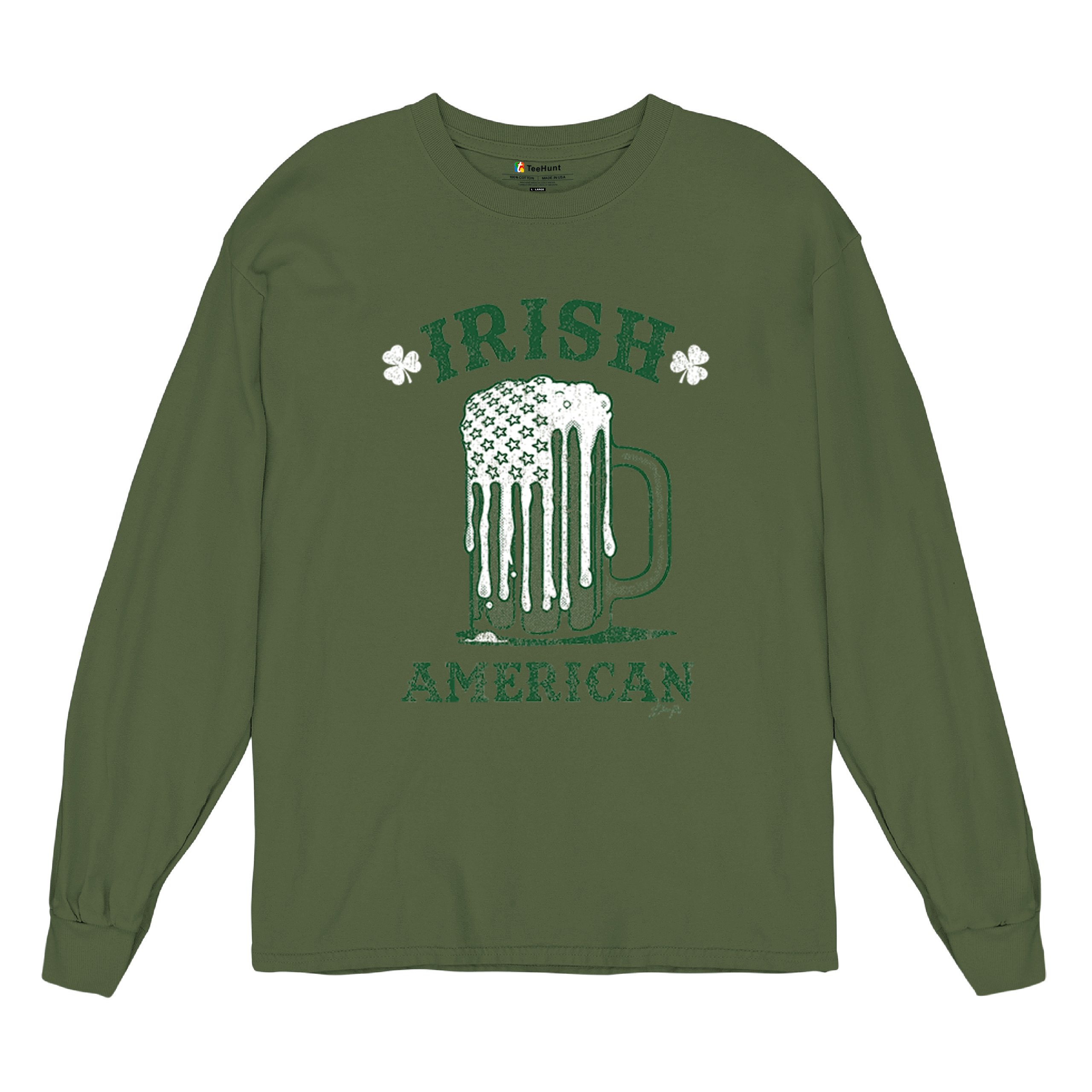 Irish American St Patrick's Day Long Sleeve T-shirt Shamrock Shenanigans Beer - Picture 48 of 71