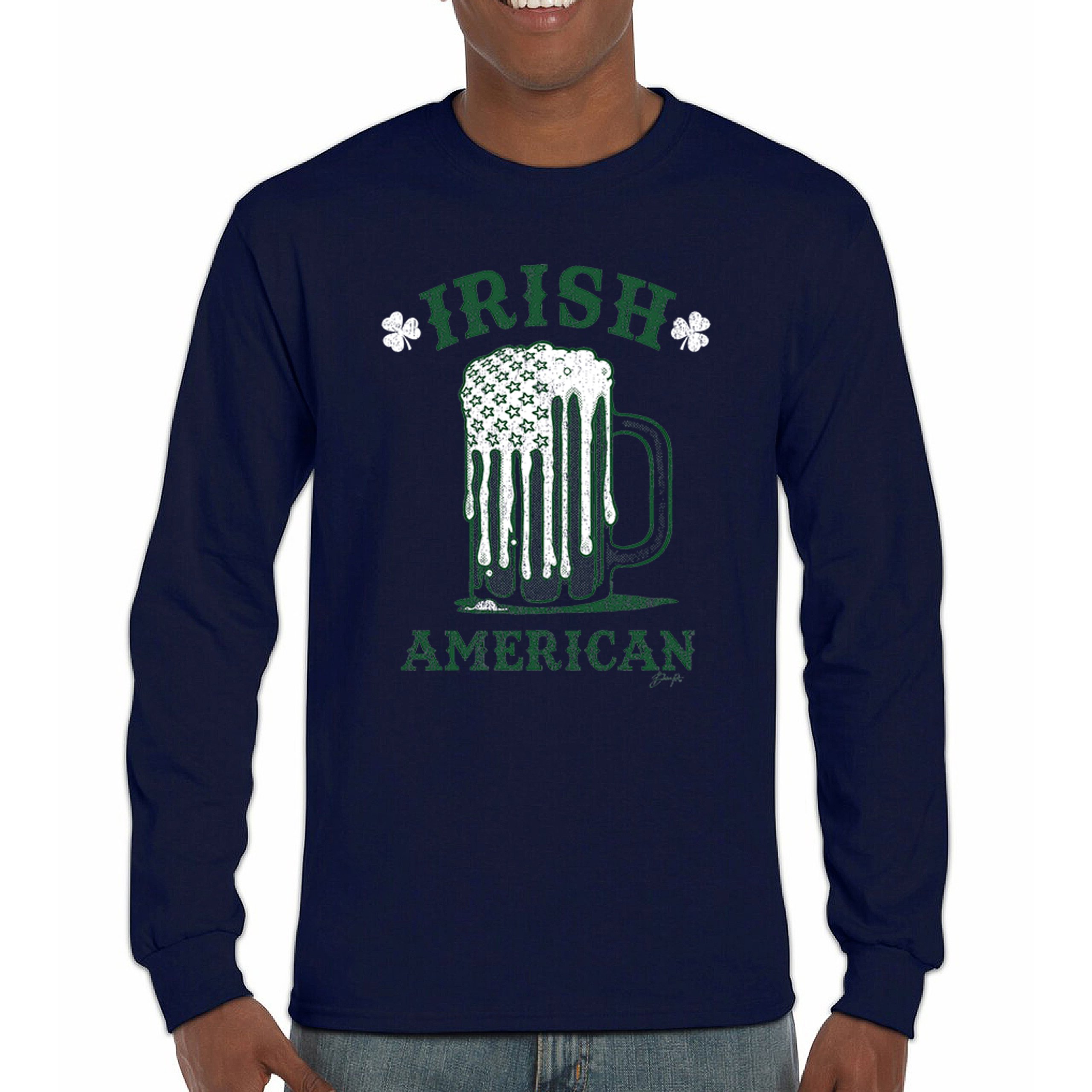 Irish American St Patrick's Day Long Sleeve T-shirt Shamrock Shenanigans Beer - Picture 37 of 71