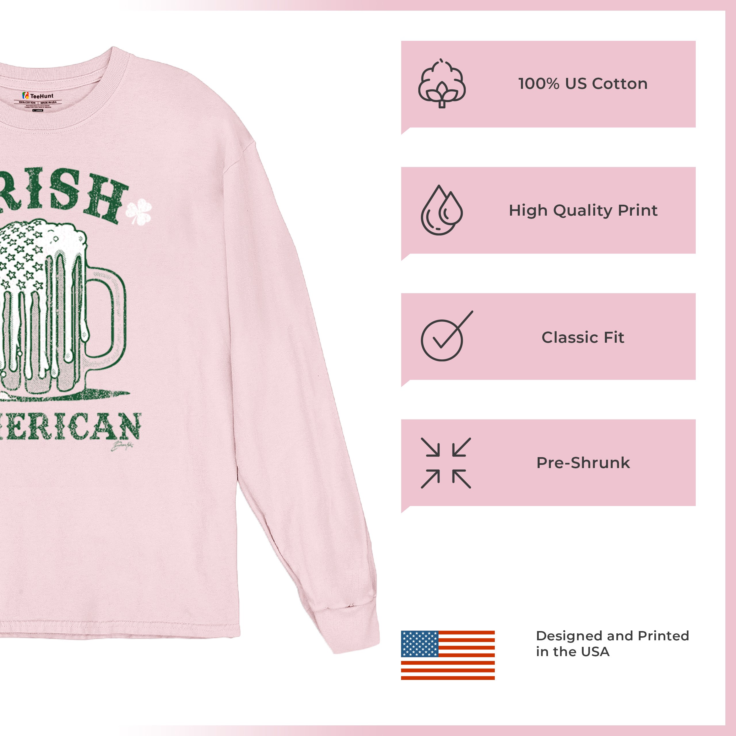 Irish American St Patrick's Day Long Sleeve T-shirt Shamrock Shenanigans Beer - Picture 70 of 71