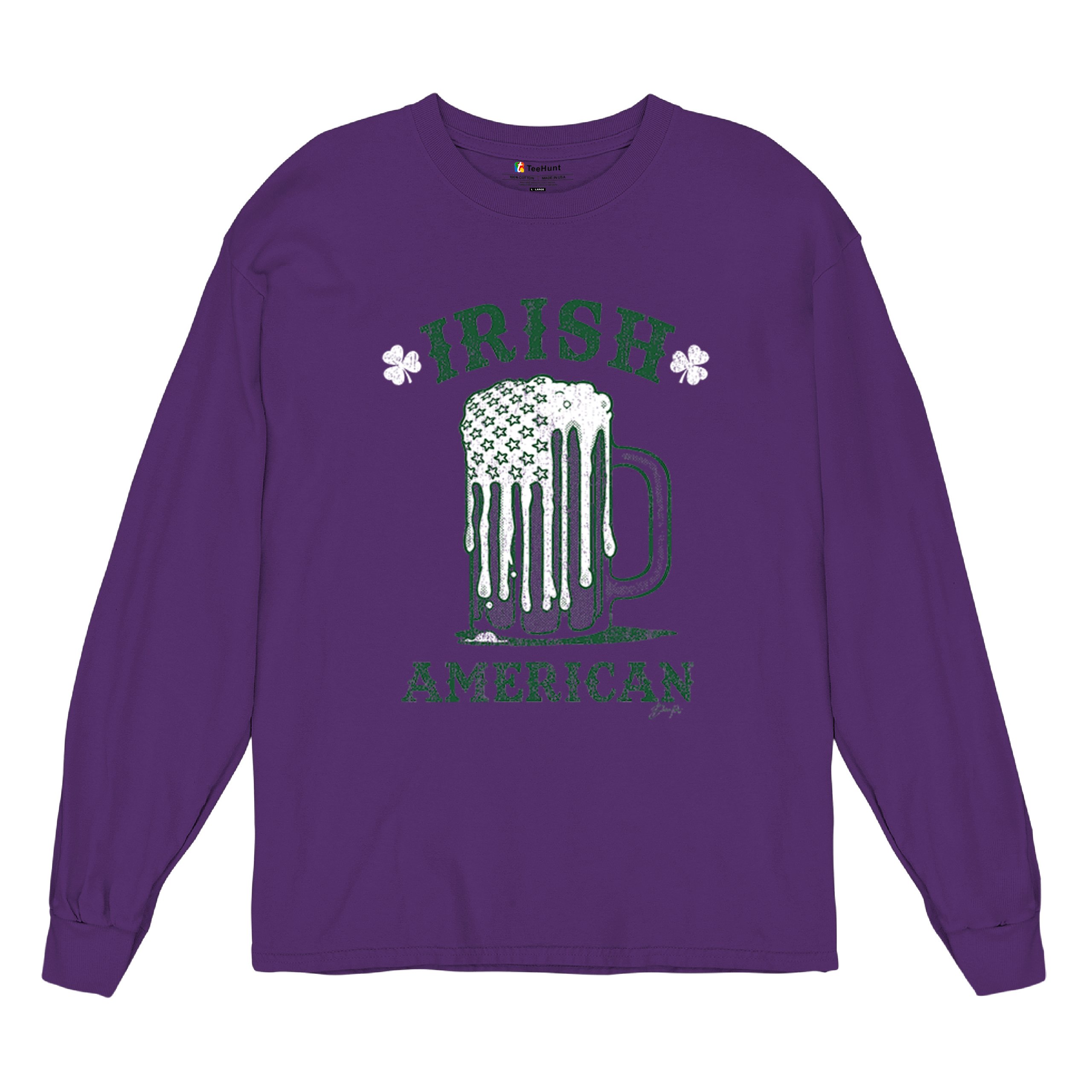 Irish American St Patrick's Day Long Sleeve T-shirt Shamrock Shenanigans Beer - Picture 27 of 71