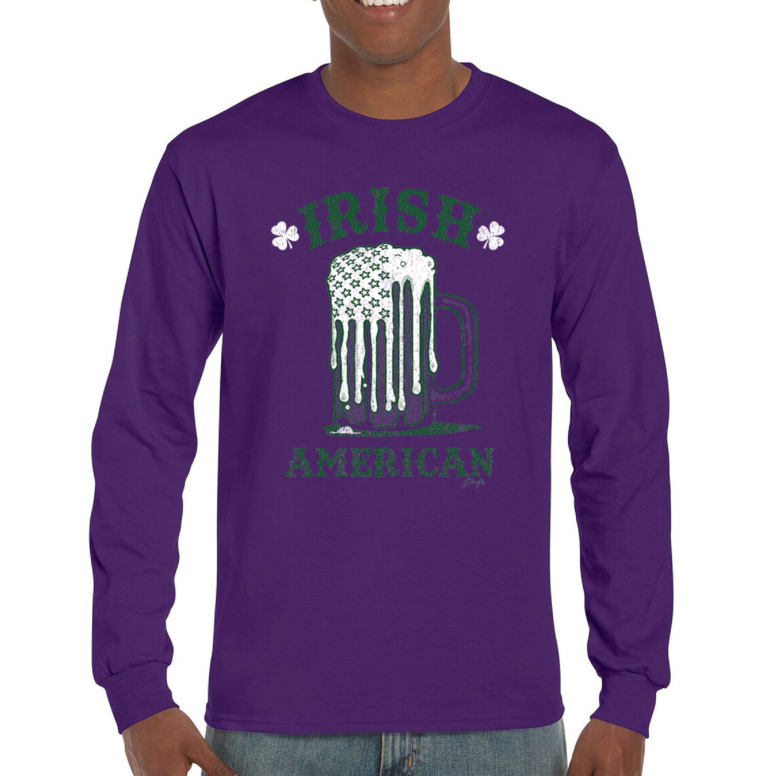 Irish American St Patrick's Day Long Sleeve T-shirt Shamrock Shenanigans Beer - Picture 23 of 71