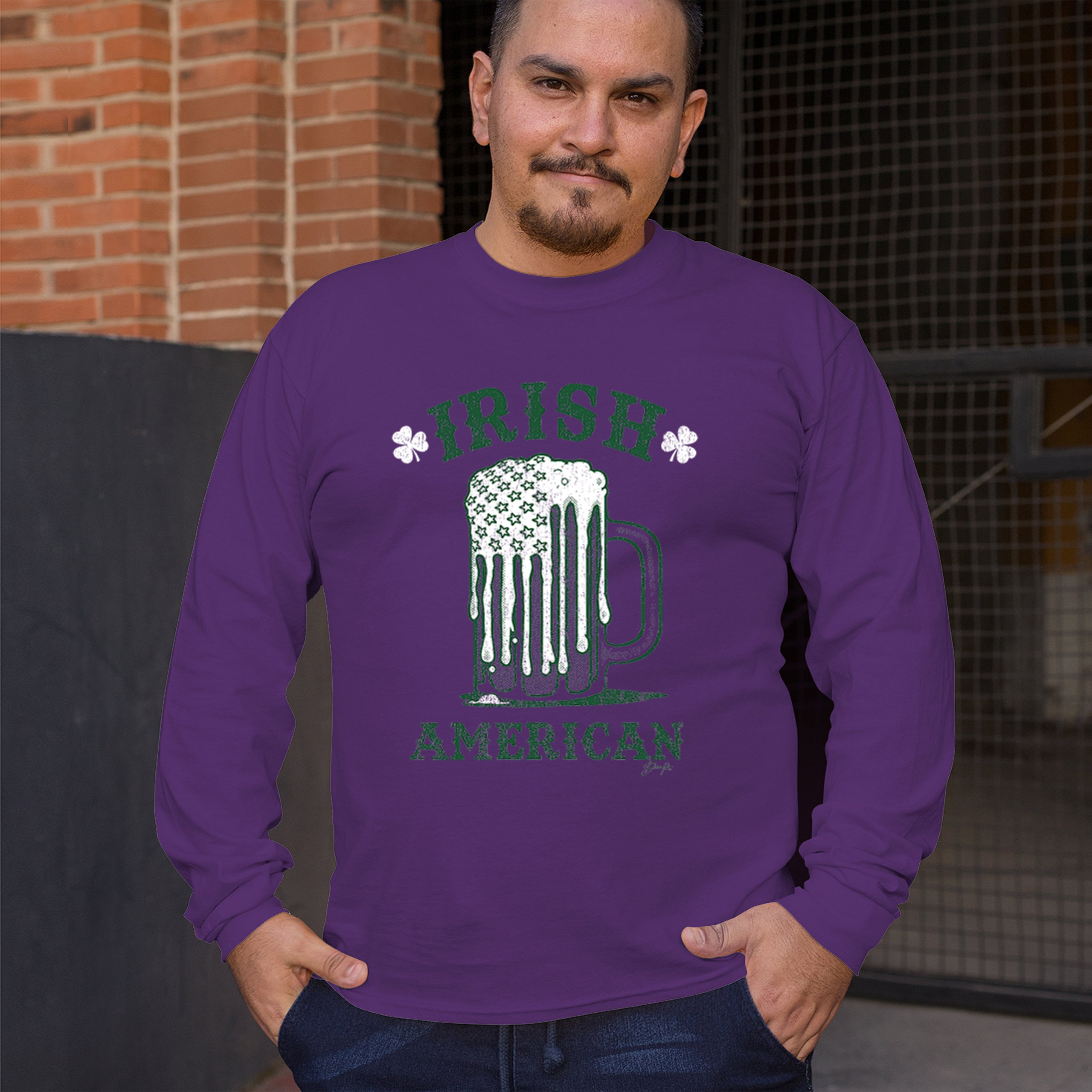 Irish American St Patrick's Day Long Sleeve T-shirt Shamrock Shenanigans Beer - Picture 26 of 71