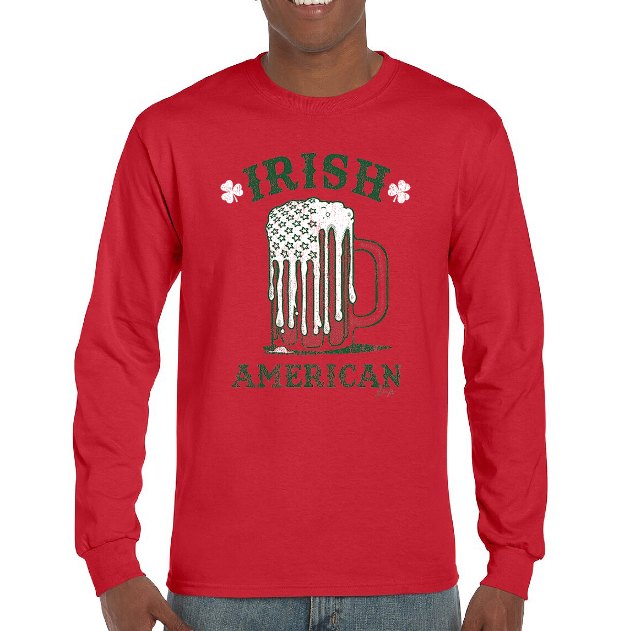 Irish American St Patrick's Day Long Sleeve T-shirt Shamrock Shenanigans Beer - Picture 30 of 71