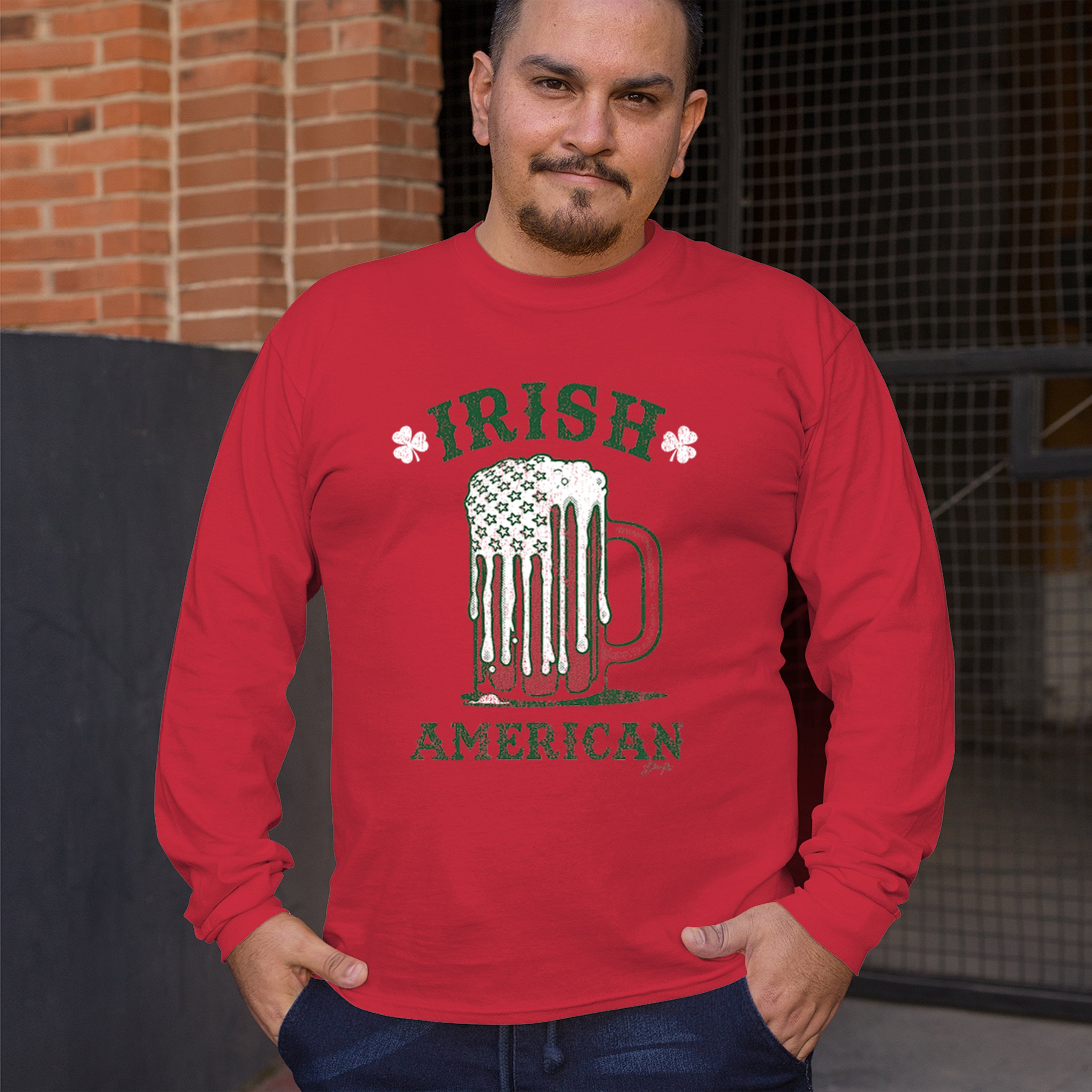 Irish American St Patrick's Day Long Sleeve T-shirt Shamrock Shenanigans Beer - Picture 33 of 71
