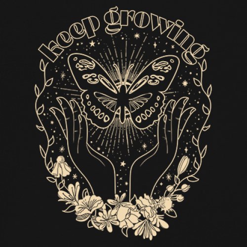 Keep Growing Butterfly Youth T-shirt Spiritual Nature Floral Positivity Kids - Picture 4 of 8