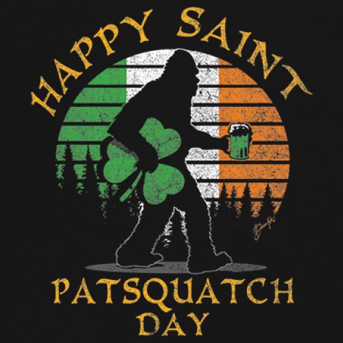 Happy Saint Patsquatch Day Long Sleeve T-shirt Funny St. Patrick's Day Big Foot - Picture 4 of 8