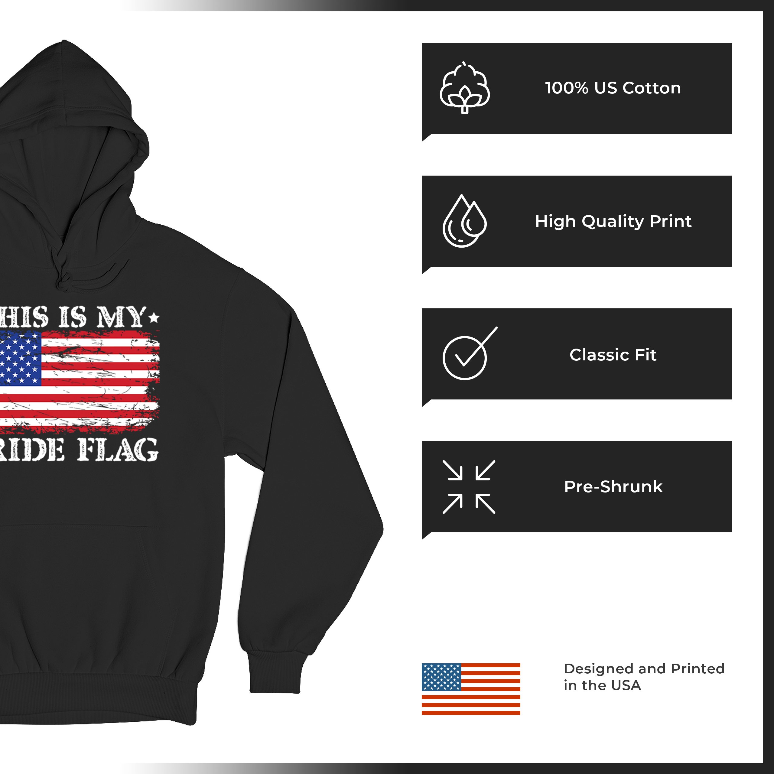 Sudadera This is My Pride Flag Bandera Americana 4 de Julio USA Patriot Hoodie - Imagen 7 de 29