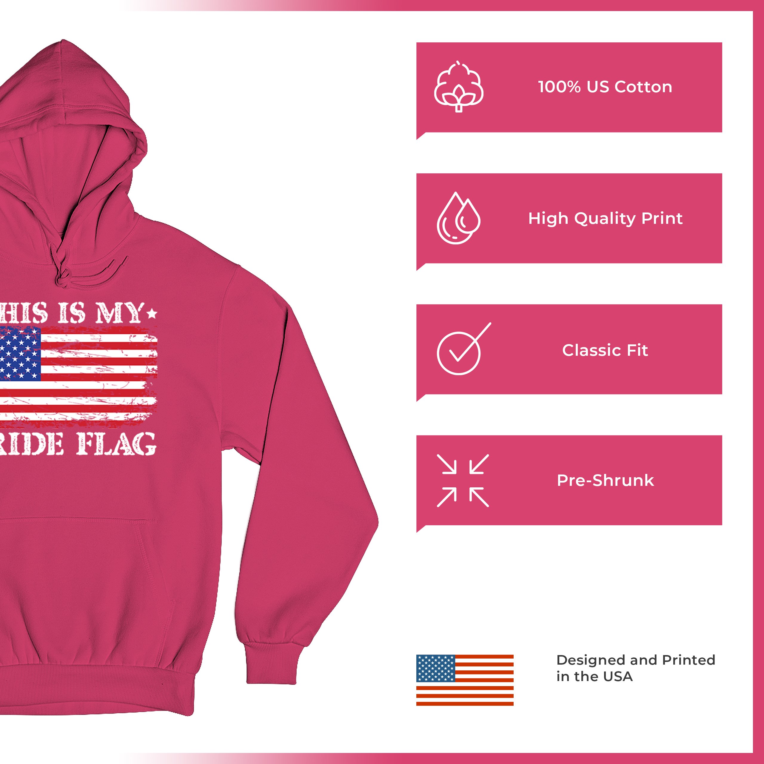 Sudadera This is My Pride Flag Bandera Americana 4 de Julio USA Patriot Hoodie - Imagen 28 de 29