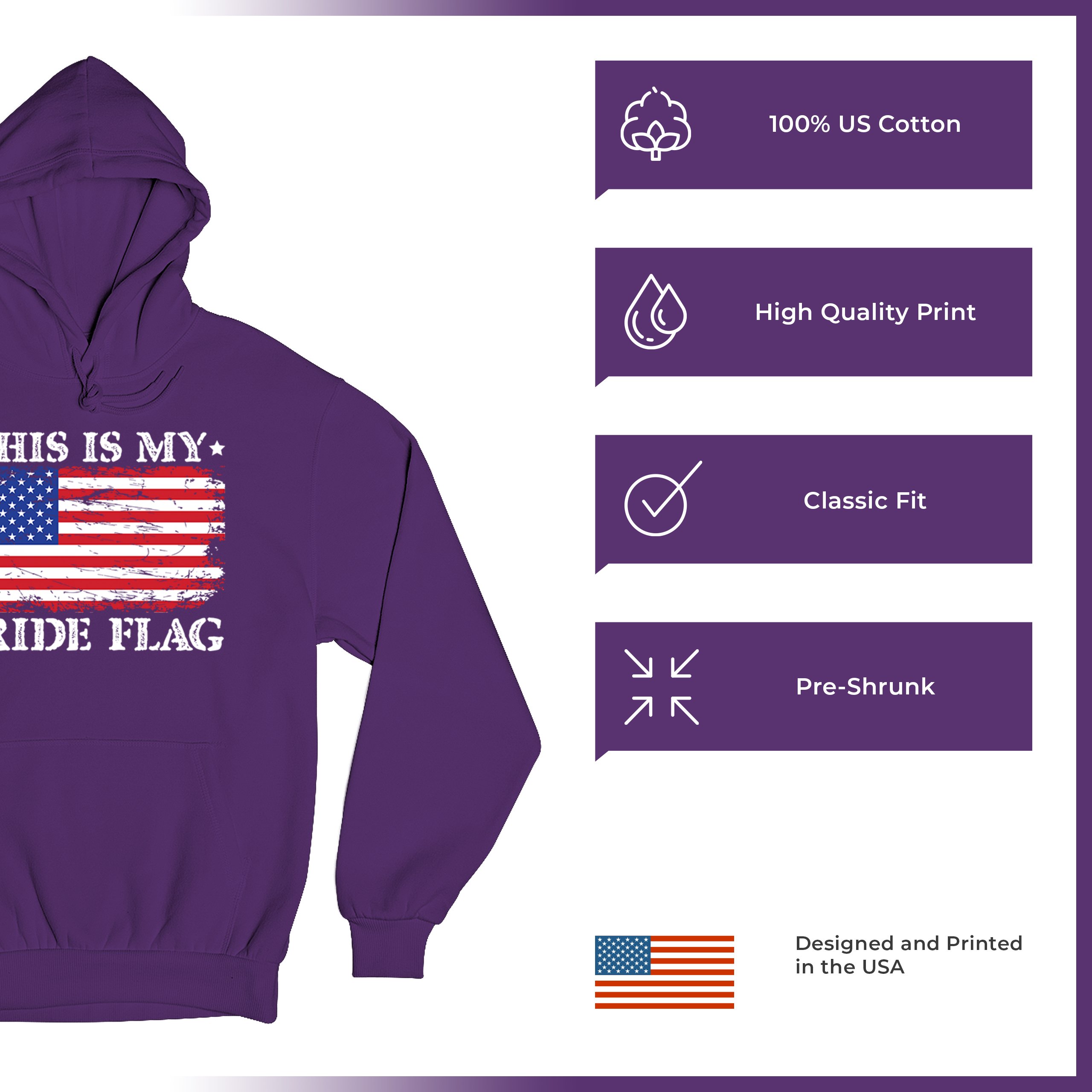 Sudadera This is My Pride Flag Bandera Americana 4 de Julio USA Patriot Hoodie - Imagen 21 de 29