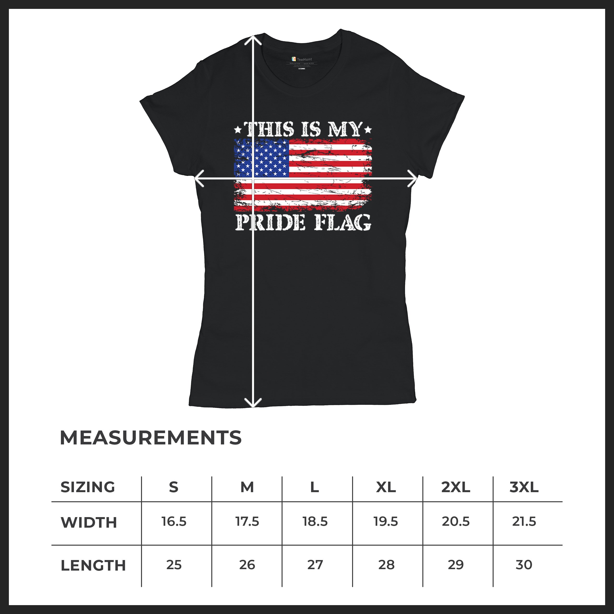 This is My Pride Flag T-Shirt American Flag 4th of July USA Patriot Women's Tee - Picture 8 of 22