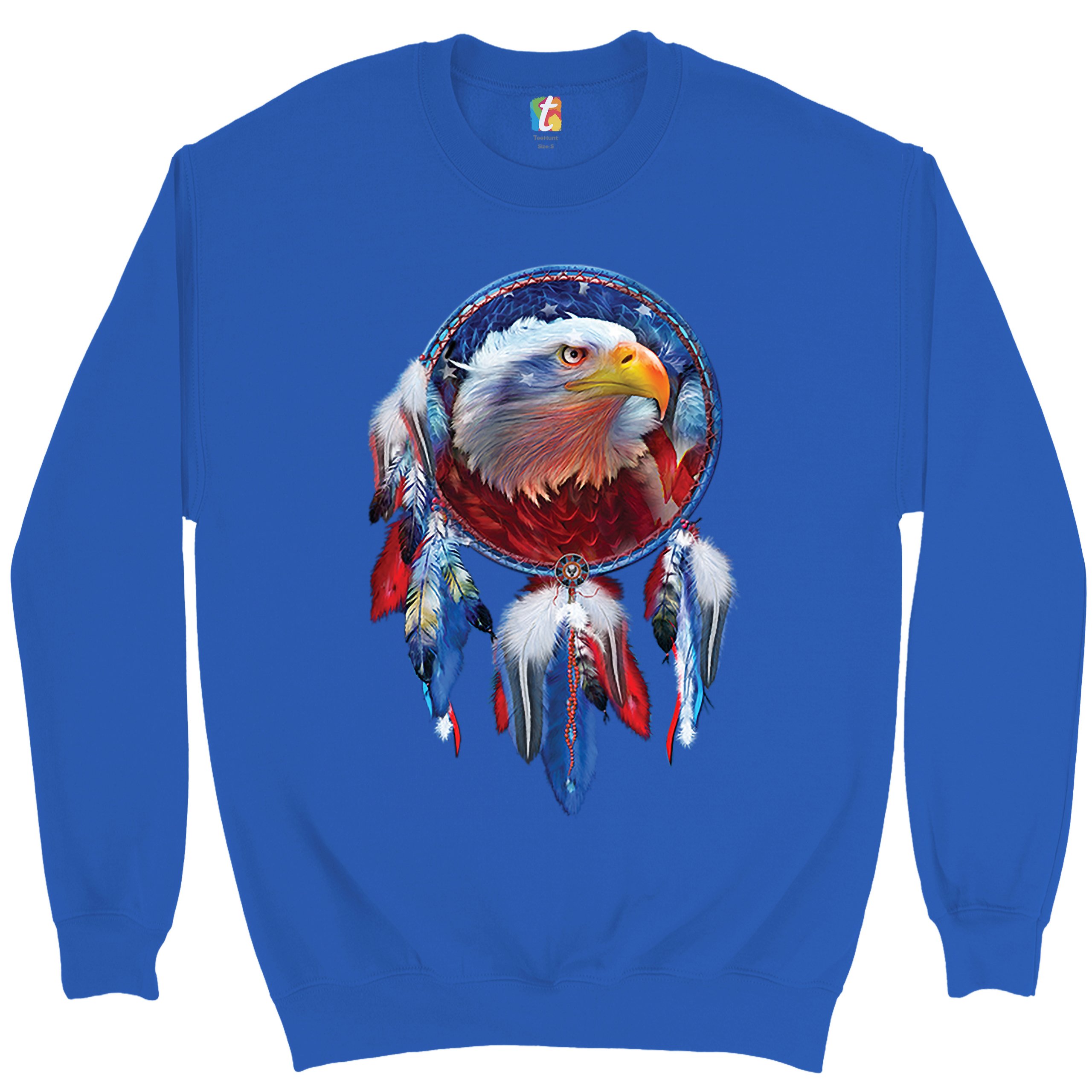 American Bald Eagle Dreamcatcher Sweatshirt Native American Patriotic Crewneck